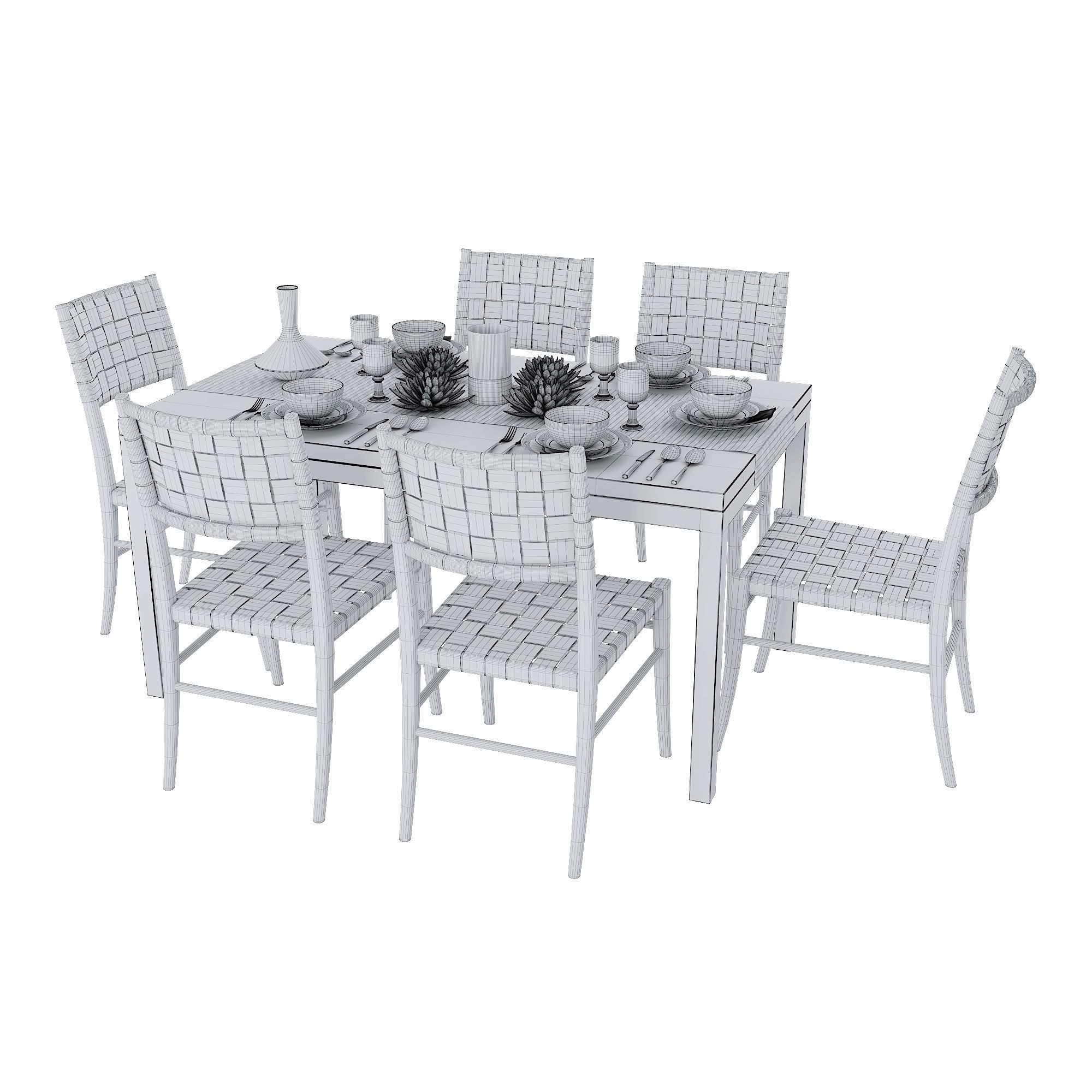 Crate and Barrel Dining Table 3D model_4