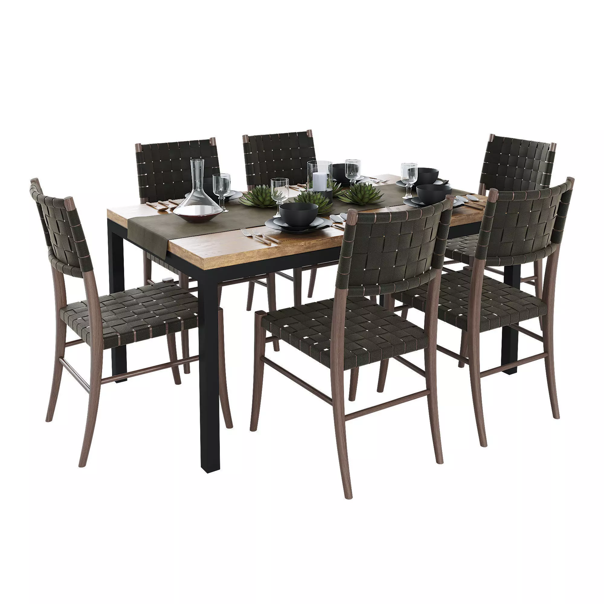 Crate and Barrel Dining Table 3D model_0