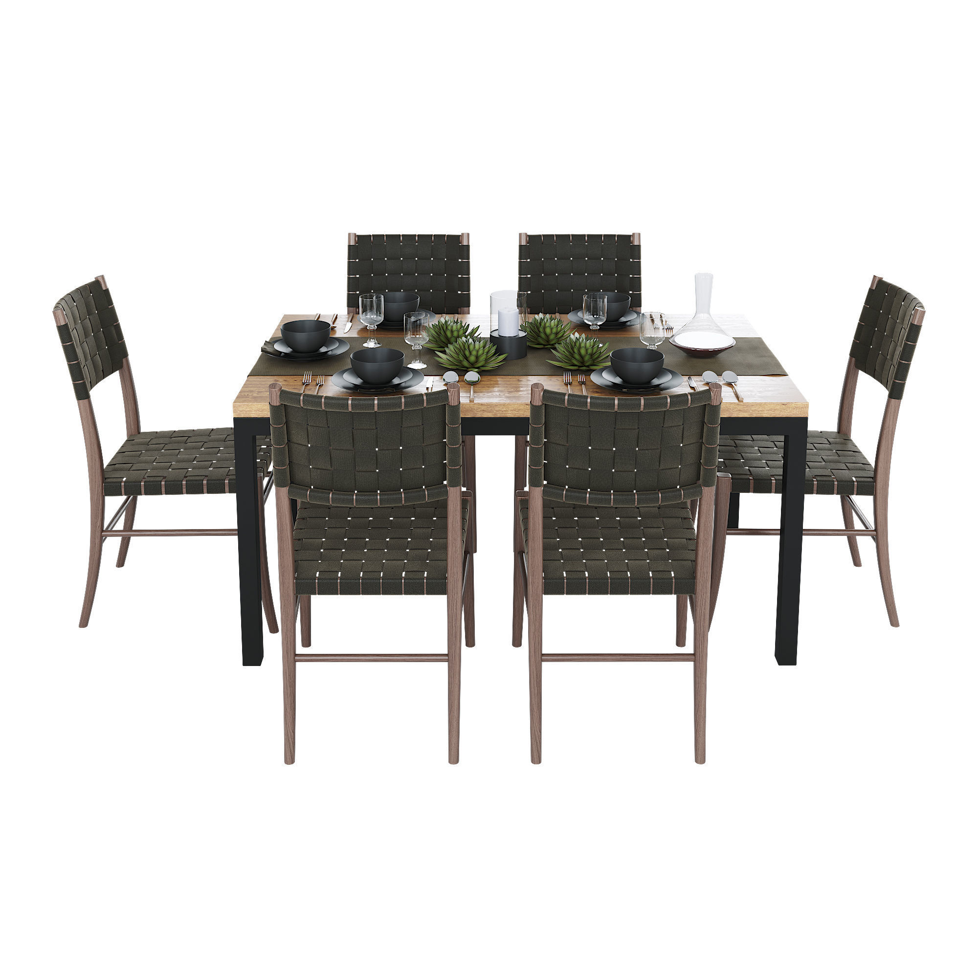 Crate and Barrel Dining Table 3D model_1