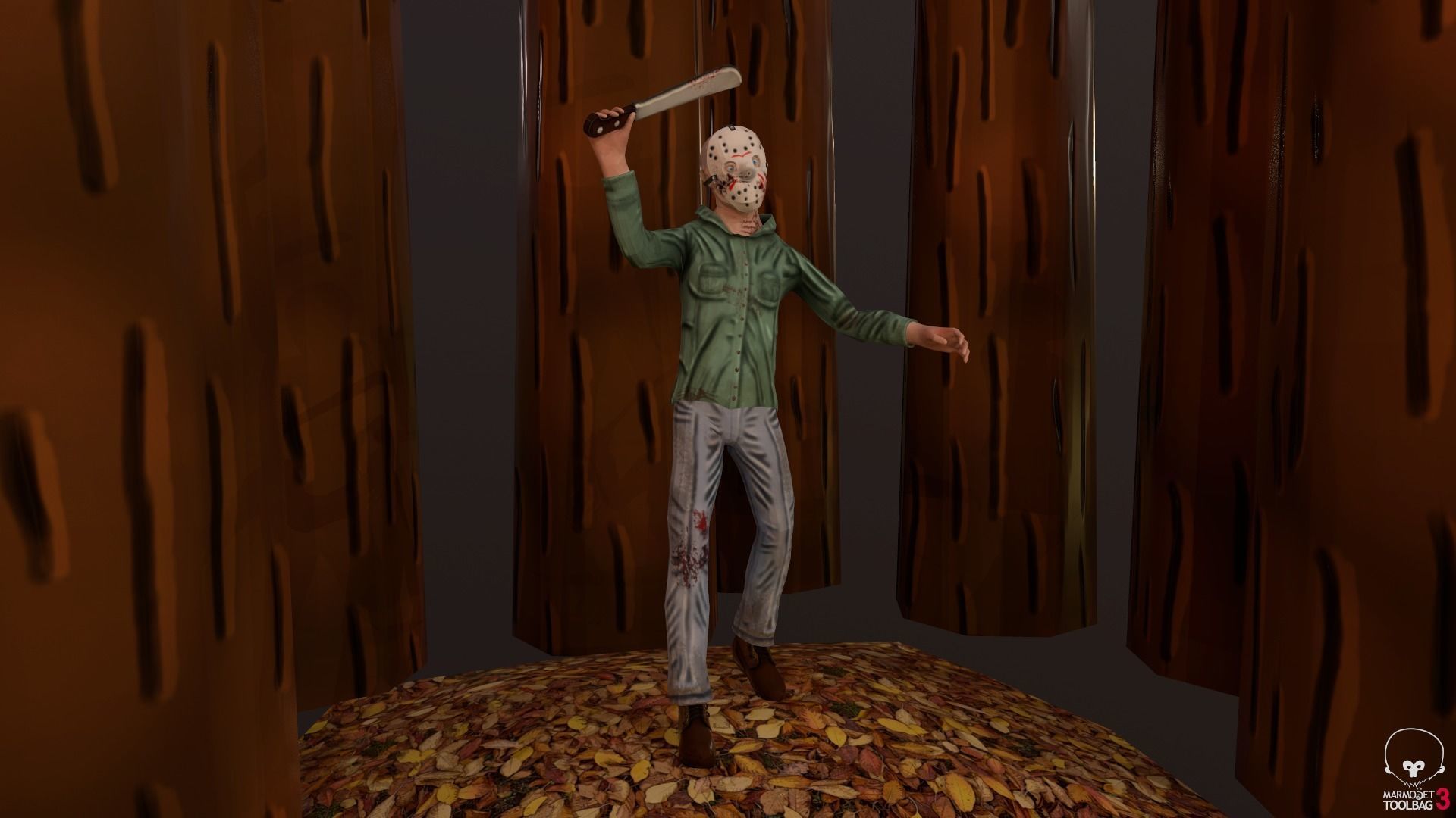Stylized Jason Voorhees Low-poly 3D model_6