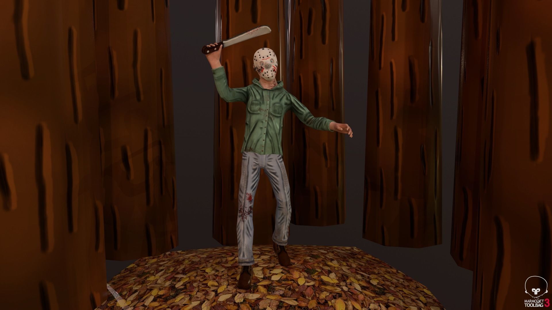 Stylized Jason Voorhees Low-poly 3D model_7