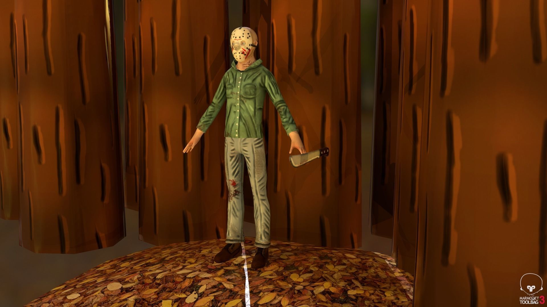 Stylized Jason Voorhees Low-poly 3D model_19