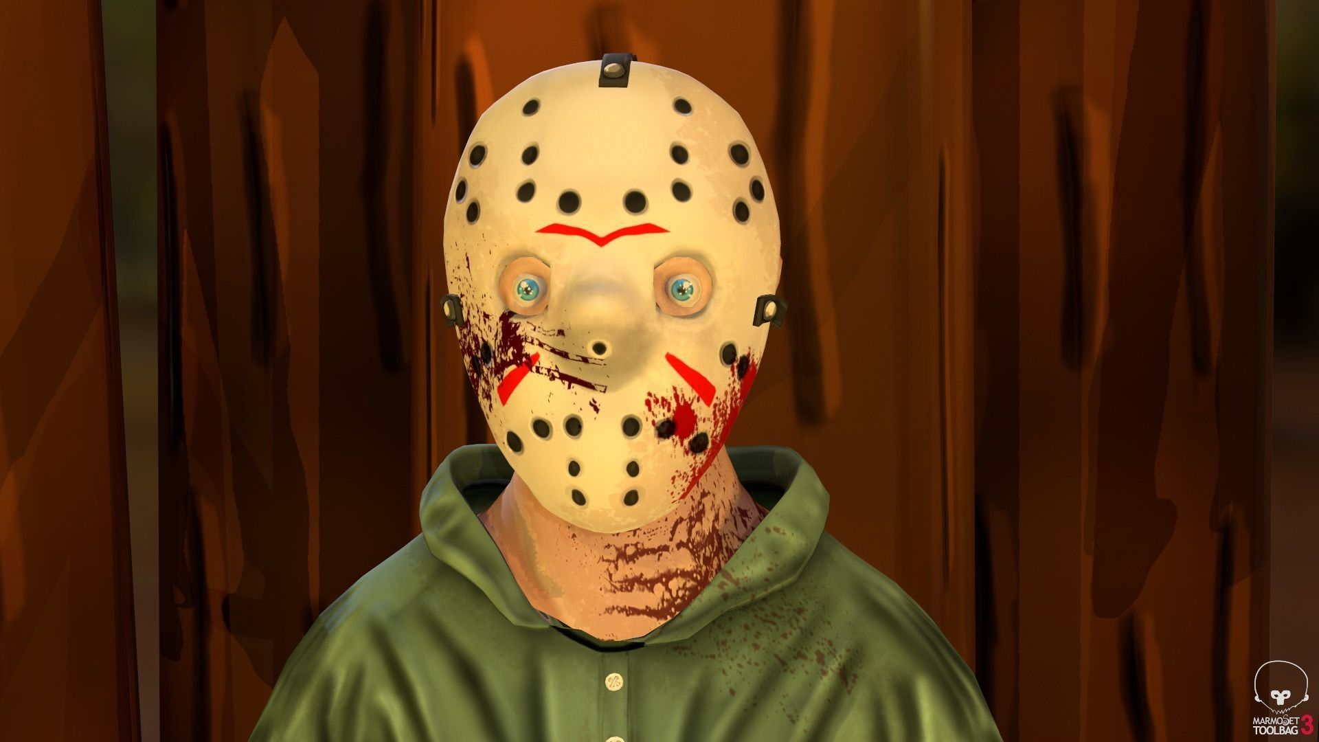 Stylized Jason Voorhees Low-poly 3D model_29