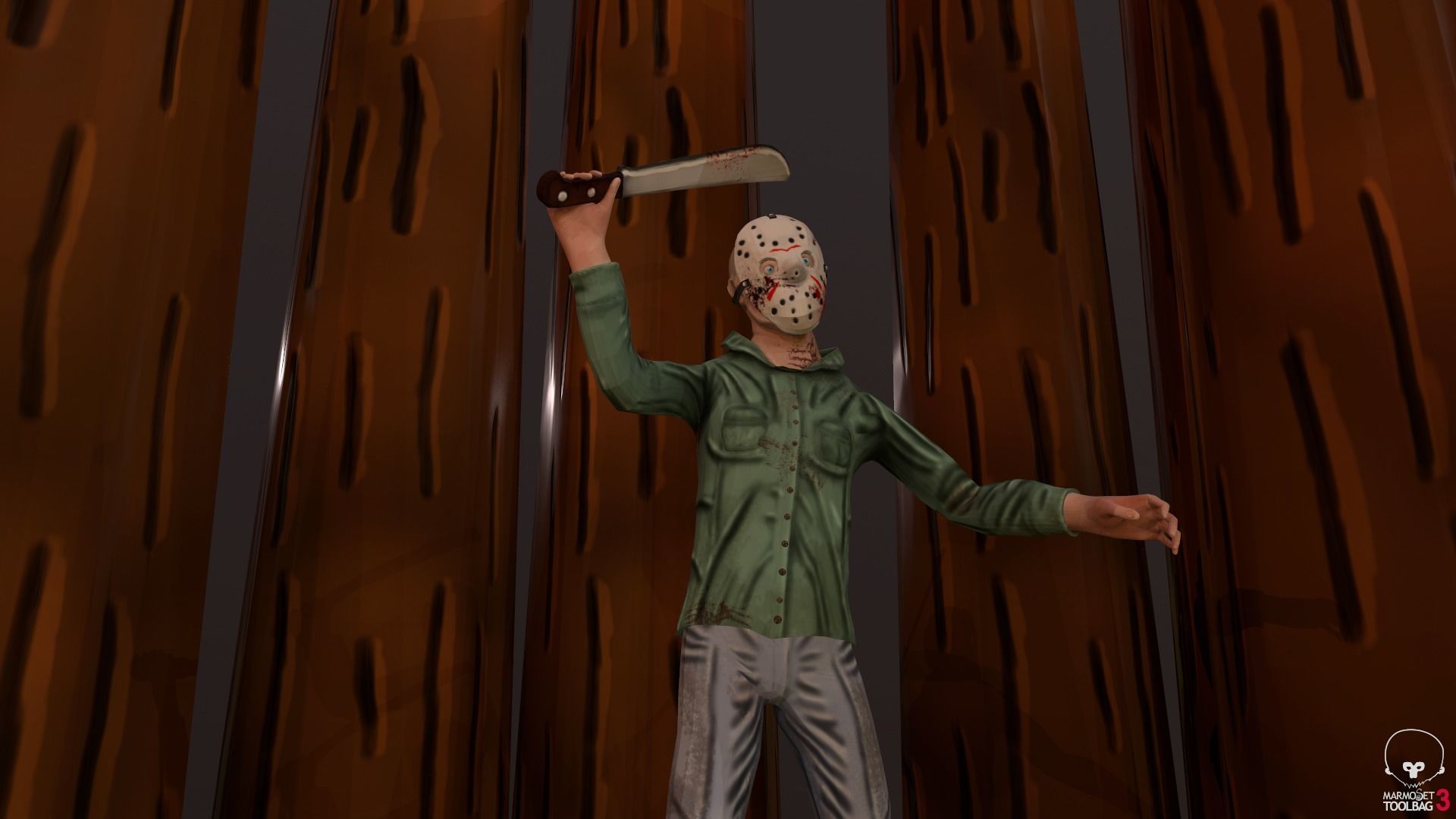 Stylized Jason Voorhees Low-poly 3D model_5