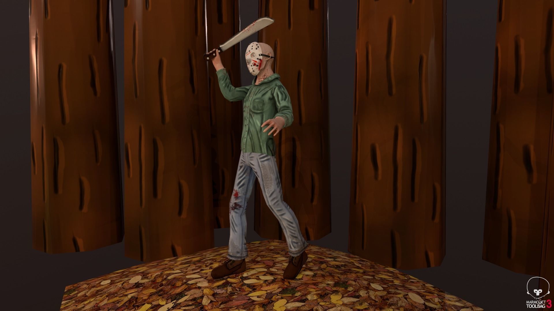 Stylized Jason Voorhees Low-poly 3D model_10