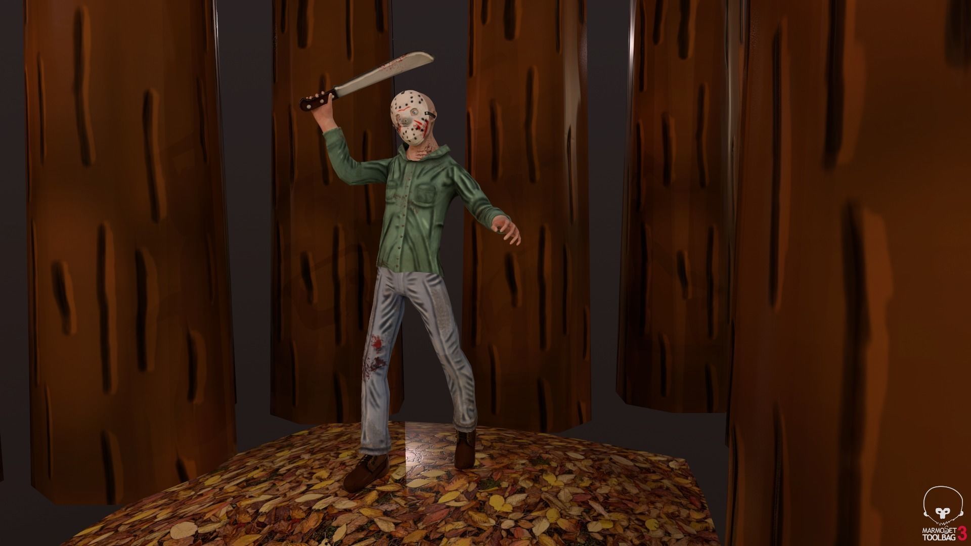 Stylized Jason Voorhees Low-poly 3D model_9