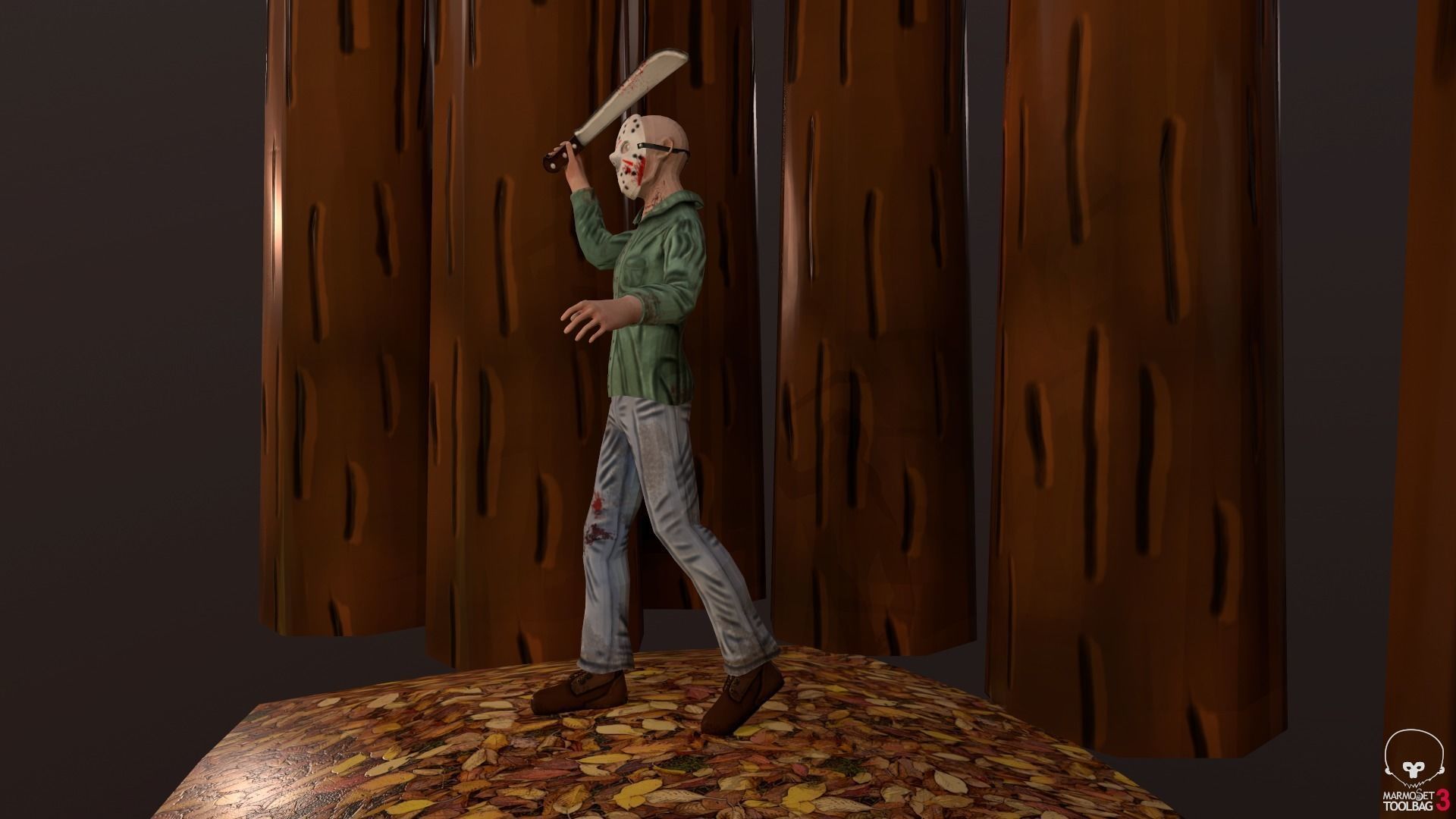 Stylized Jason Voorhees Low-poly 3D model_11