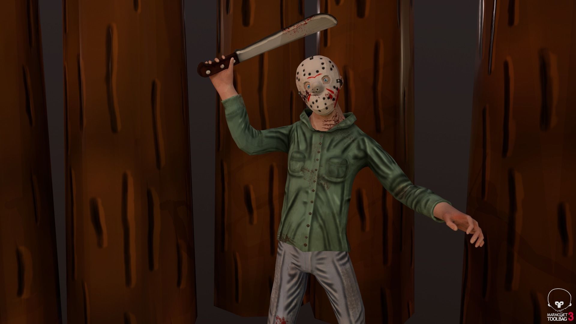 Stylized Jason Voorhees Low-poly 3D model_4
