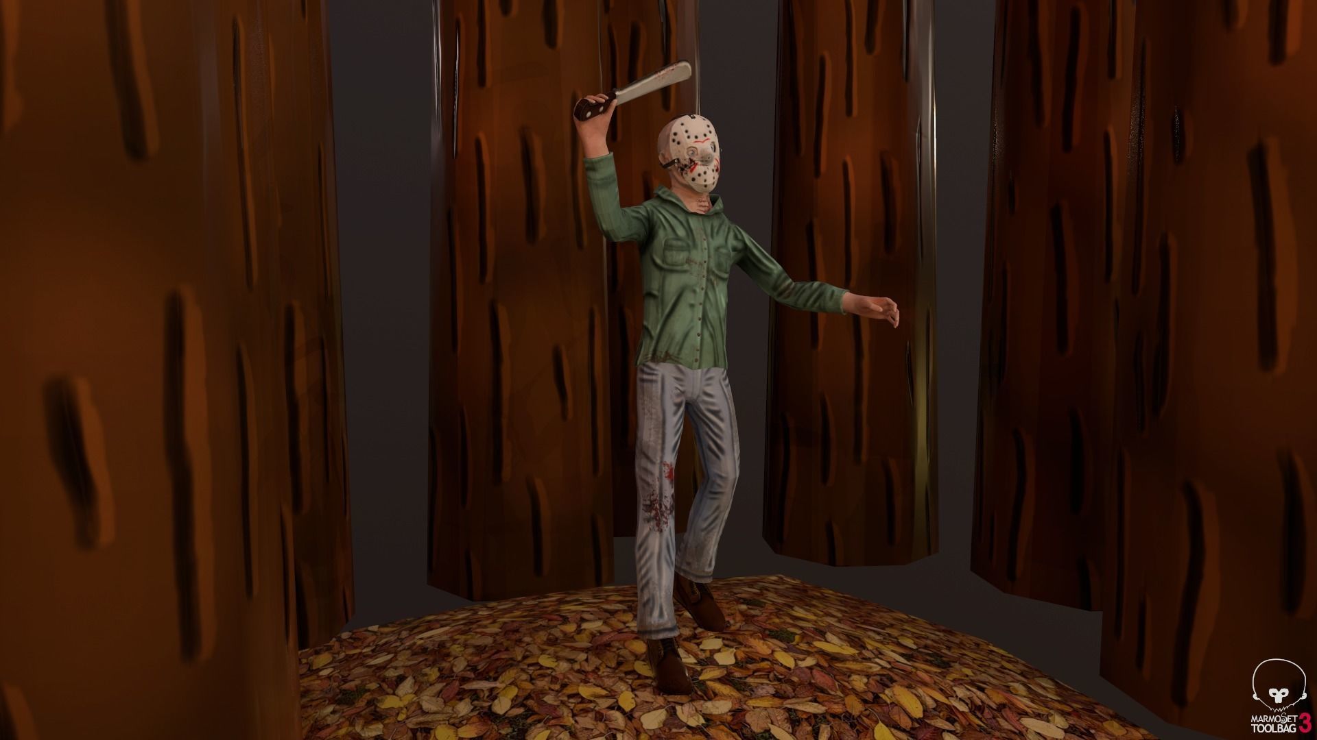 Stylized Jason Voorhees Low-poly 3D model_1