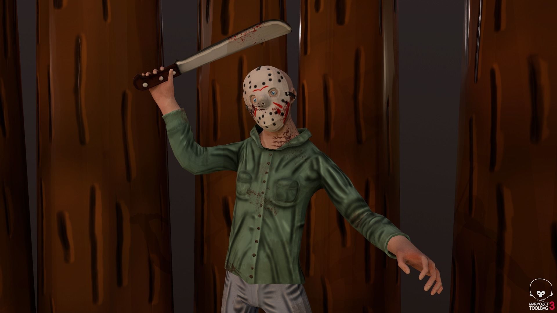 Stylized Jason Voorhees Low-poly 3D model_2
