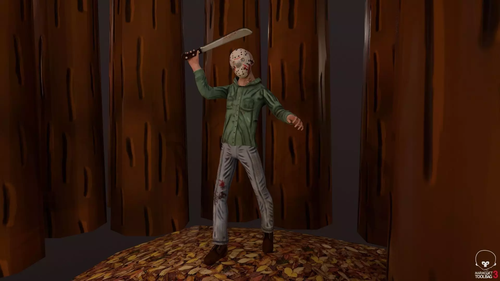 Stylized Jason Voorhees Low-poly 3D model_0