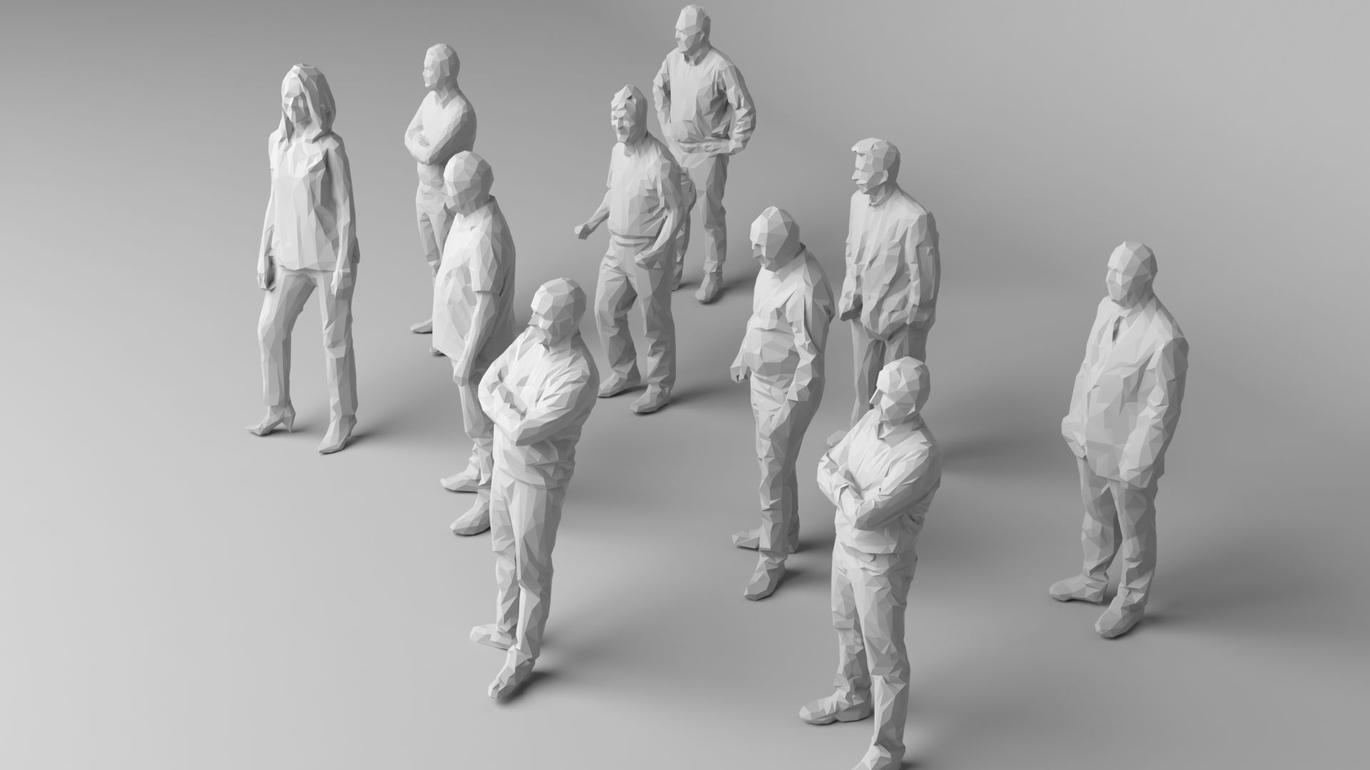 10 Low Poly People Pack Volume 2 Low-poly 3D model_1