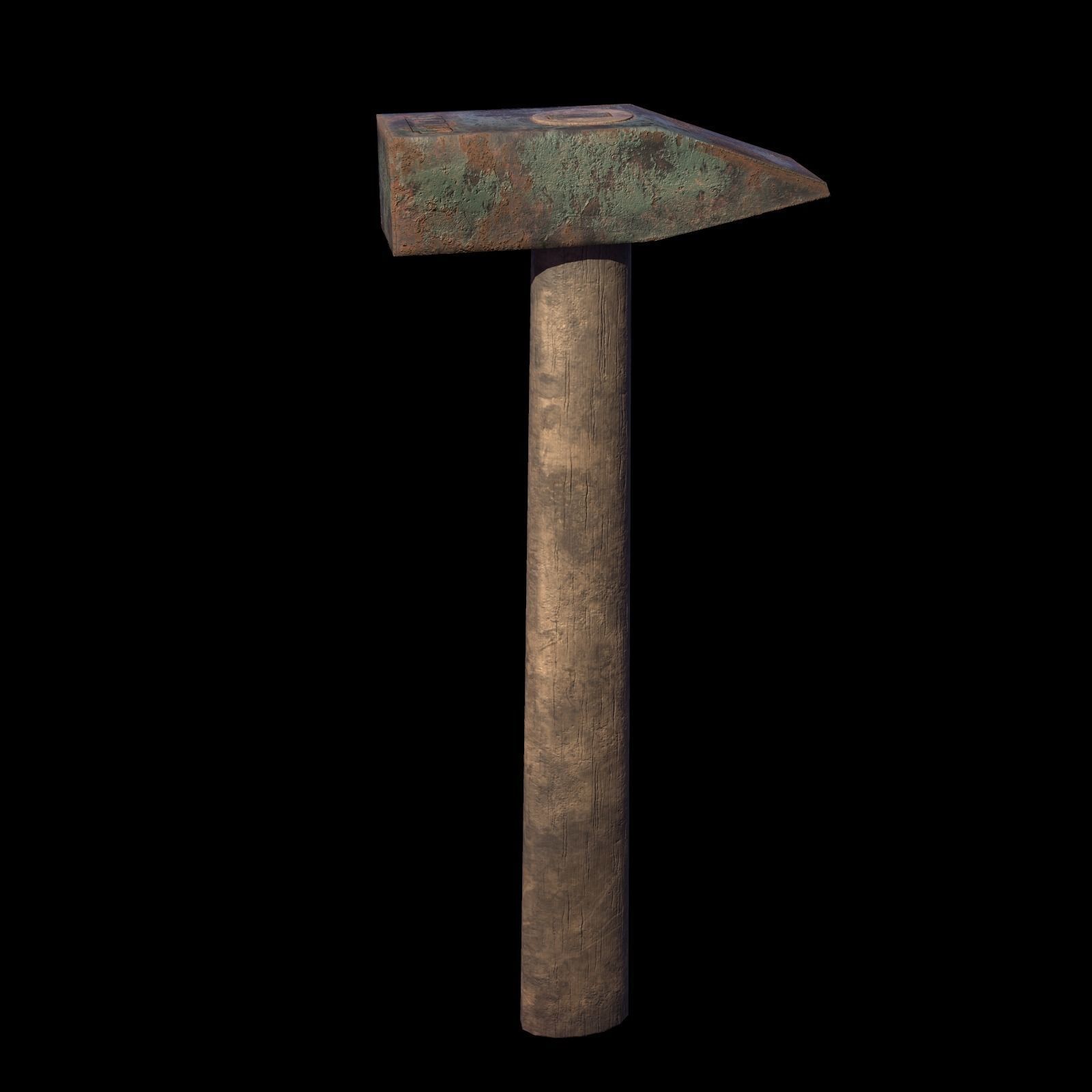 Old Hammer - Game Ready - RC Low-poly 3D model_16