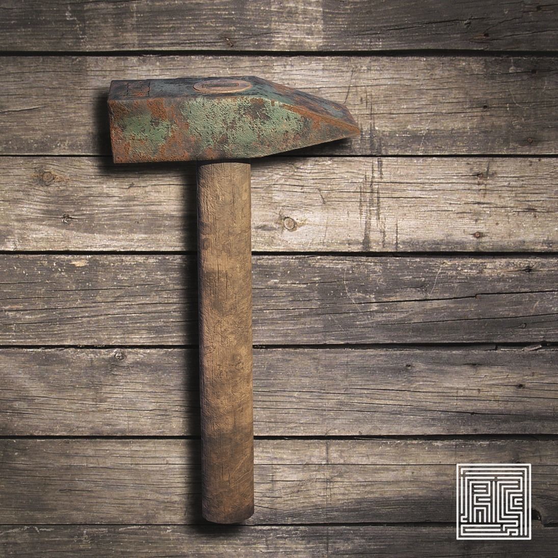 Old Hammer - Game Ready - RC Low-poly 3D model_2