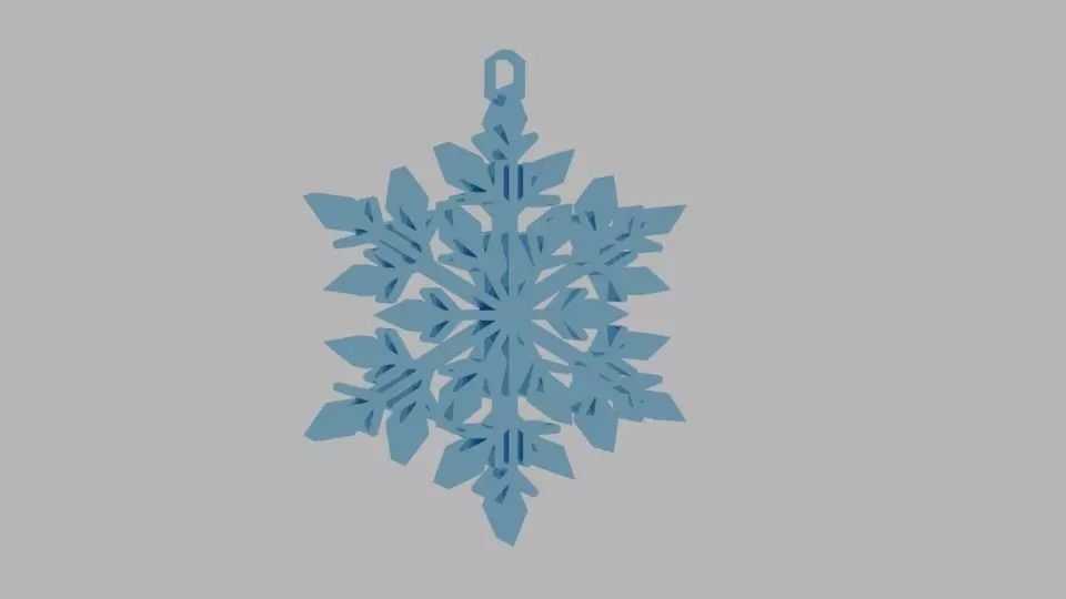 SNOWFLAKE hanging 3D print model_0