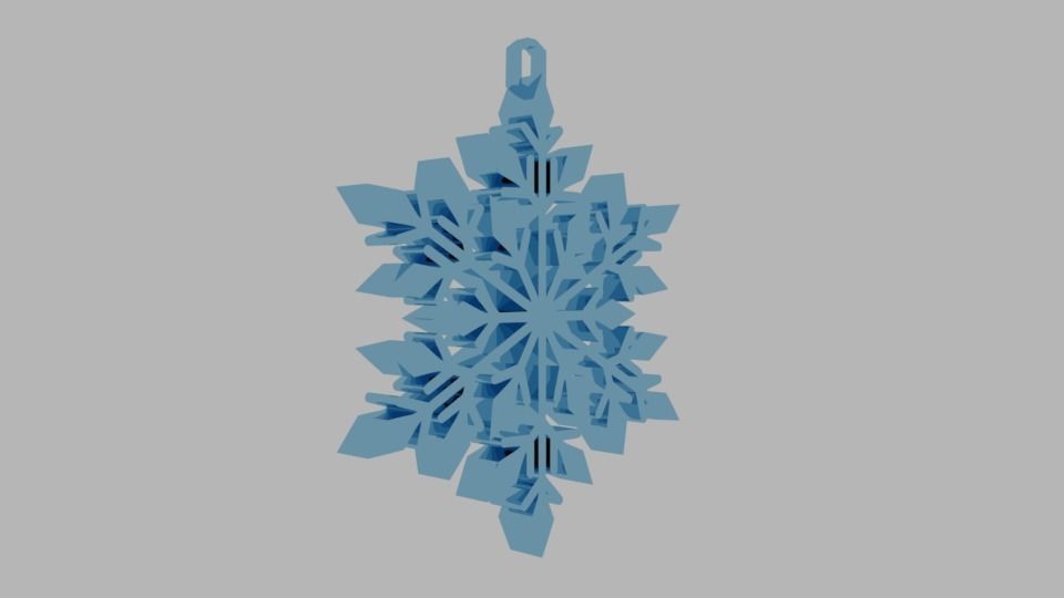 SNOWFLAKE hanging 3D print model_1