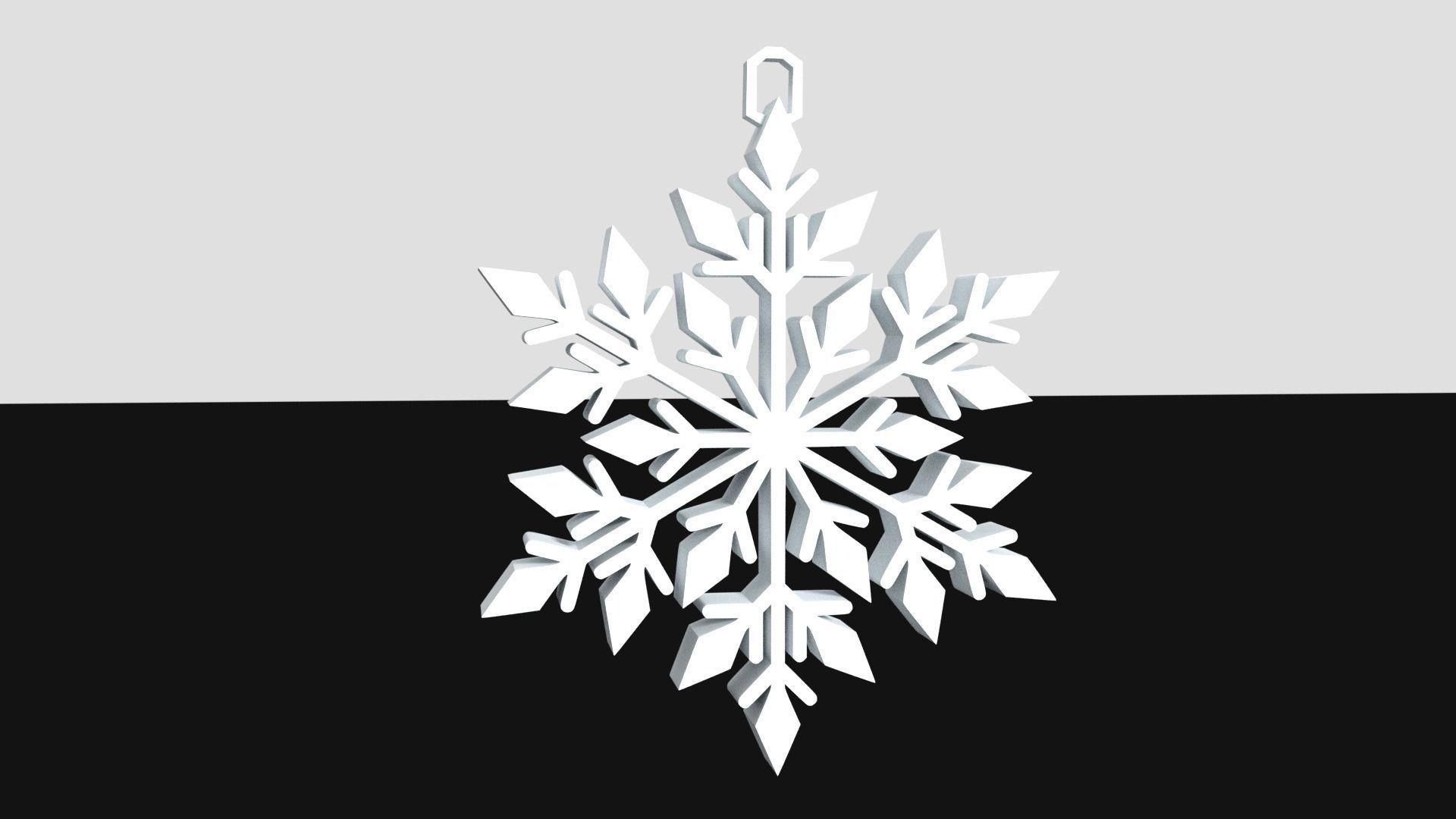 SNOWFLAKE hanging 3D print model_2