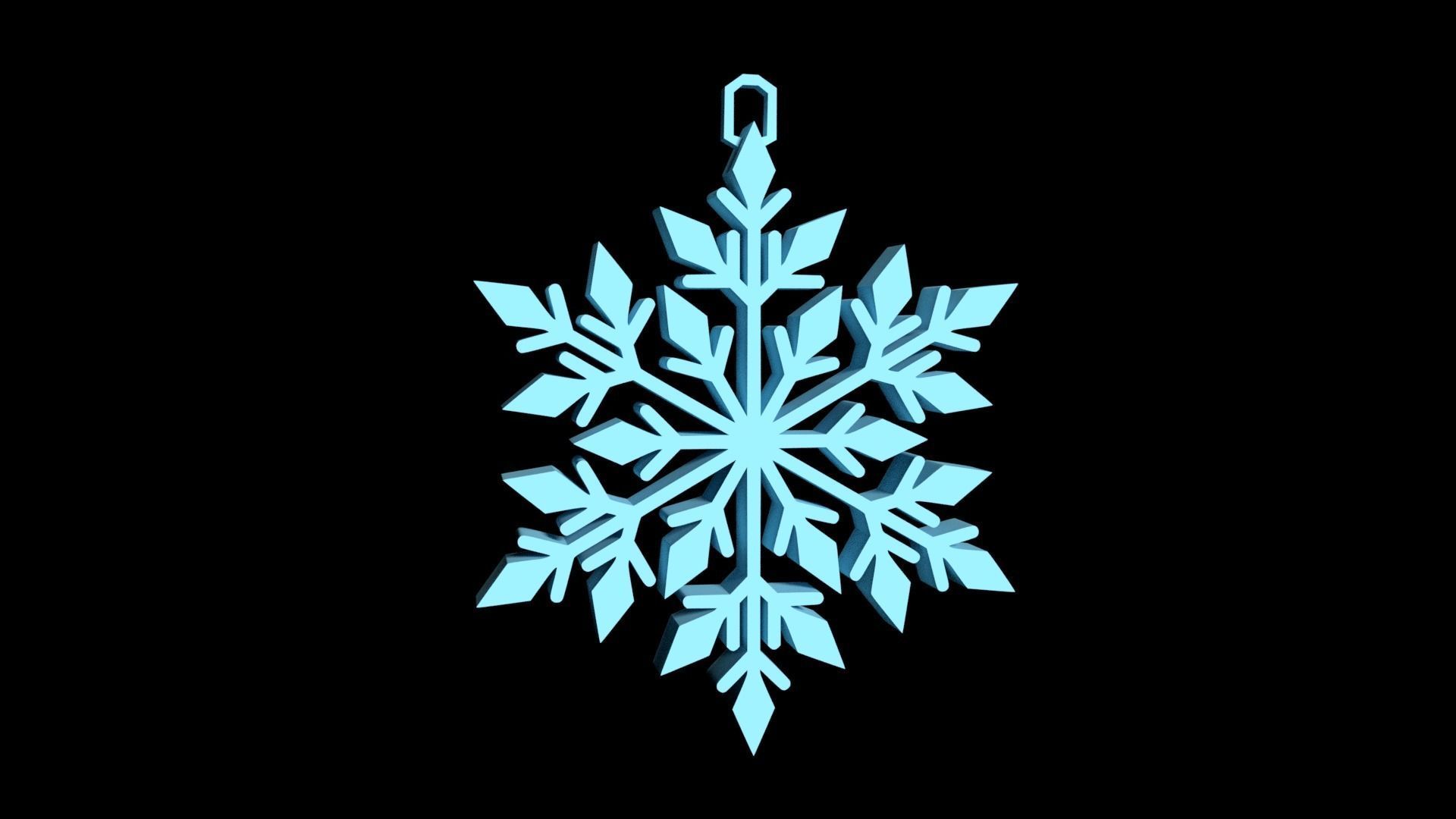 SNOWFLAKE hanging 3D print model_3