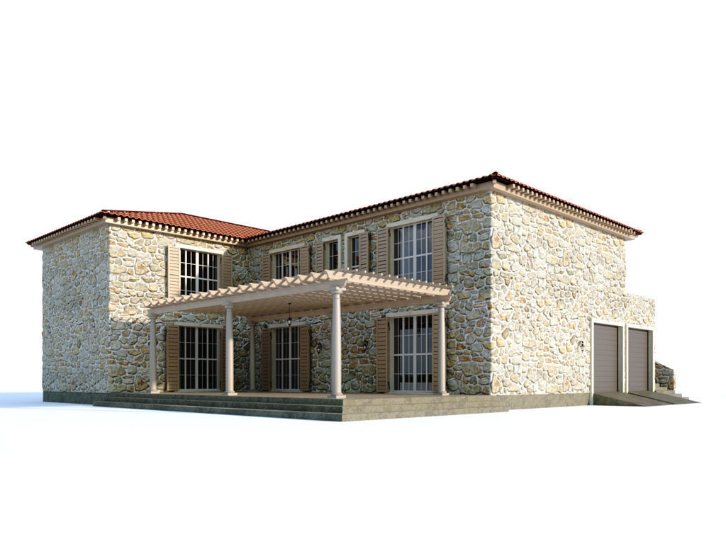  Mediterranean style villa  3D model_1