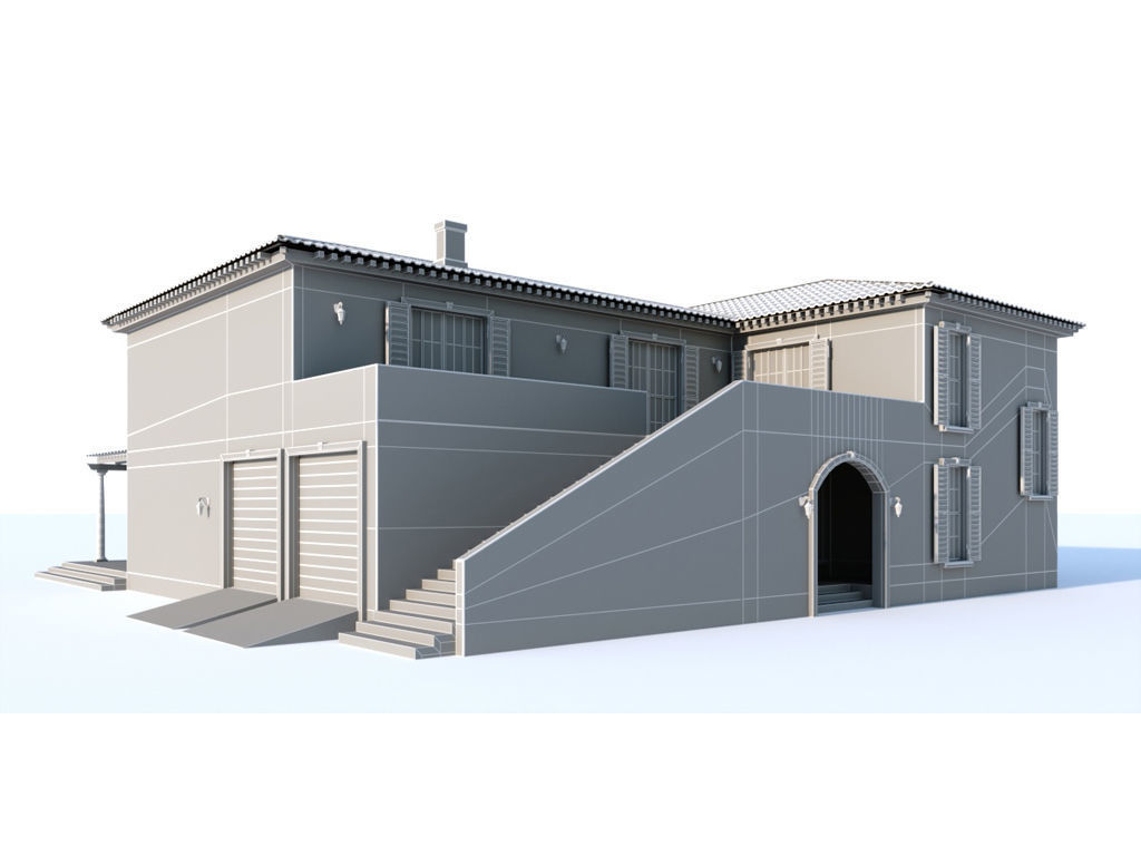  Mediterranean style villa  3D model_4
