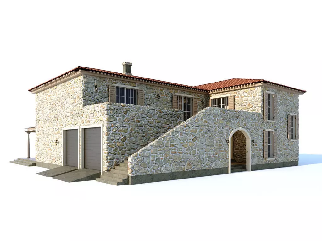  Mediterranean style villa  3D model_0