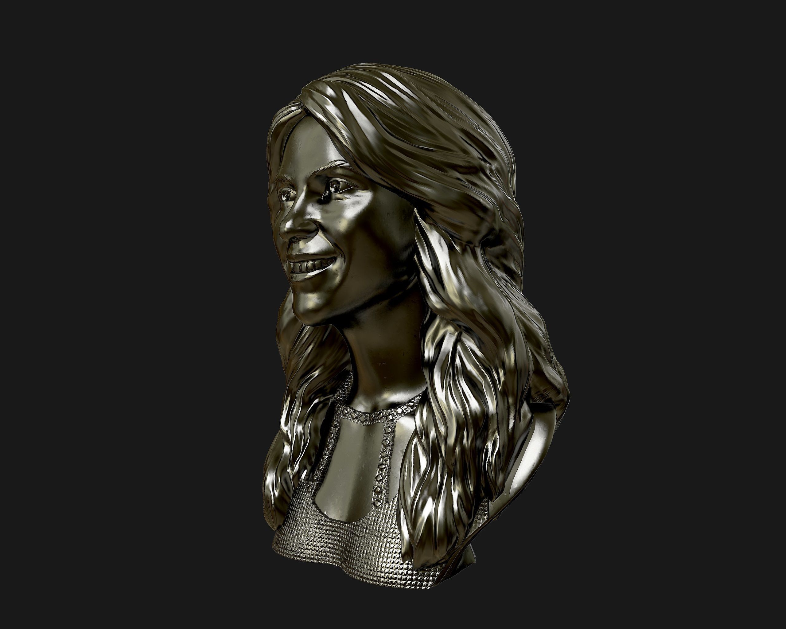 Shakira  3d model sculpture 3D print model_17