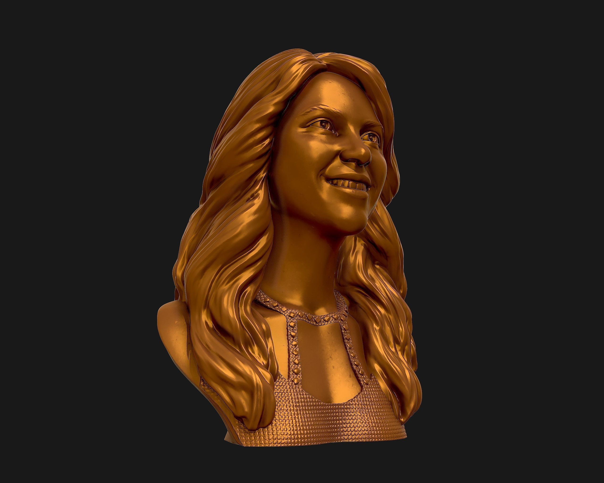 Shakira  3d model sculpture 3D print model_20