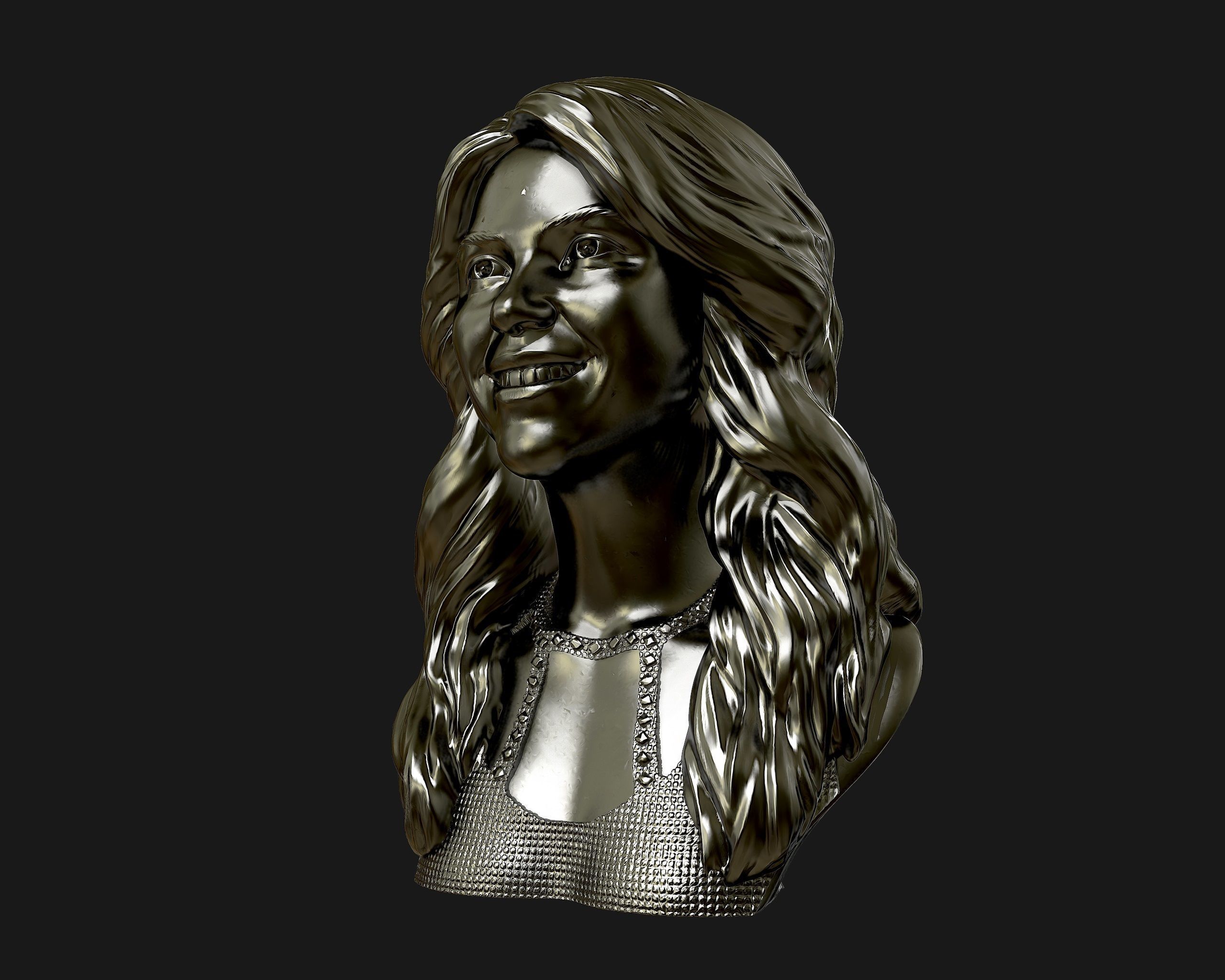 Shakira  3d model sculpture 3D print model_18