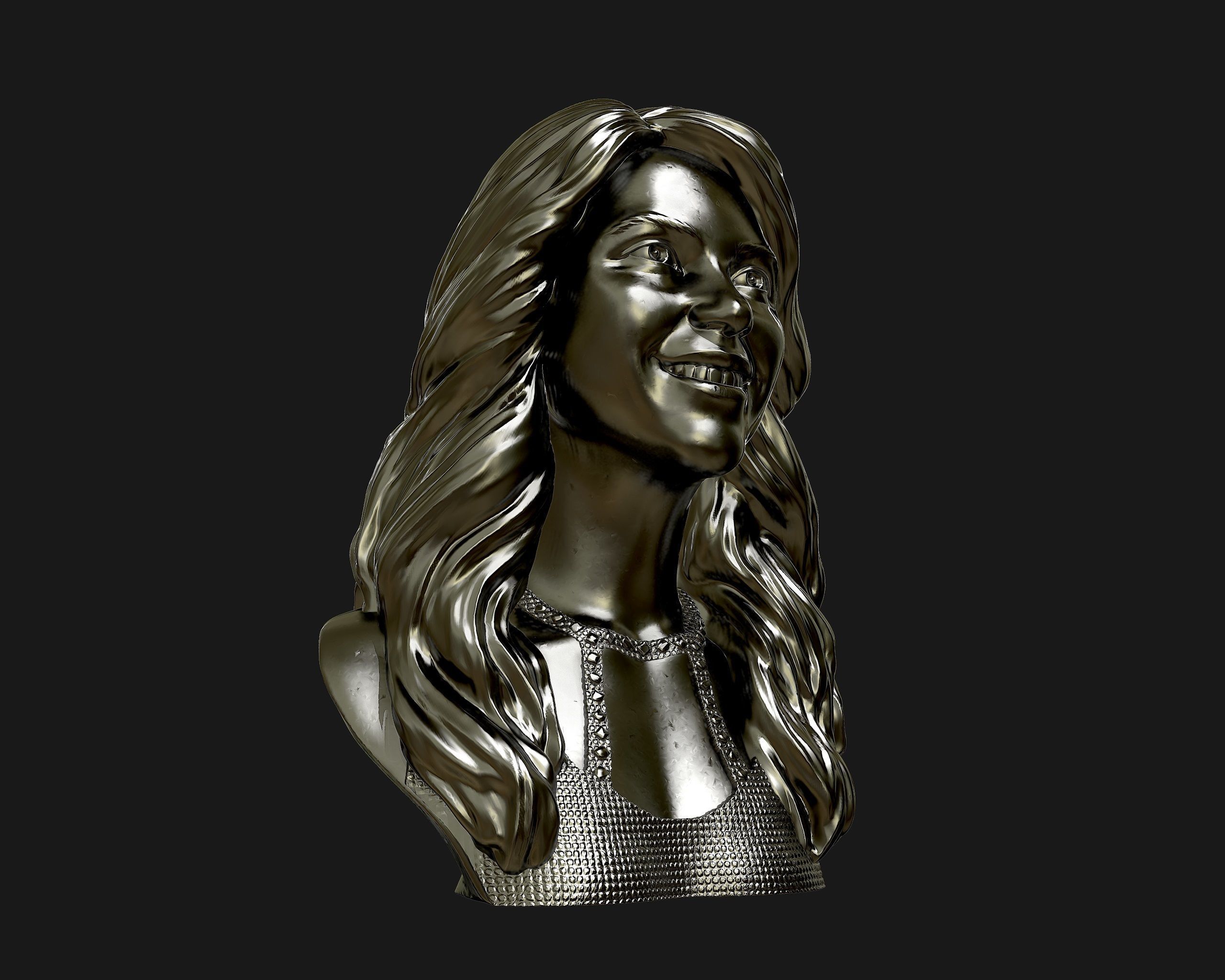 Shakira  3d model sculpture 3D print model_19