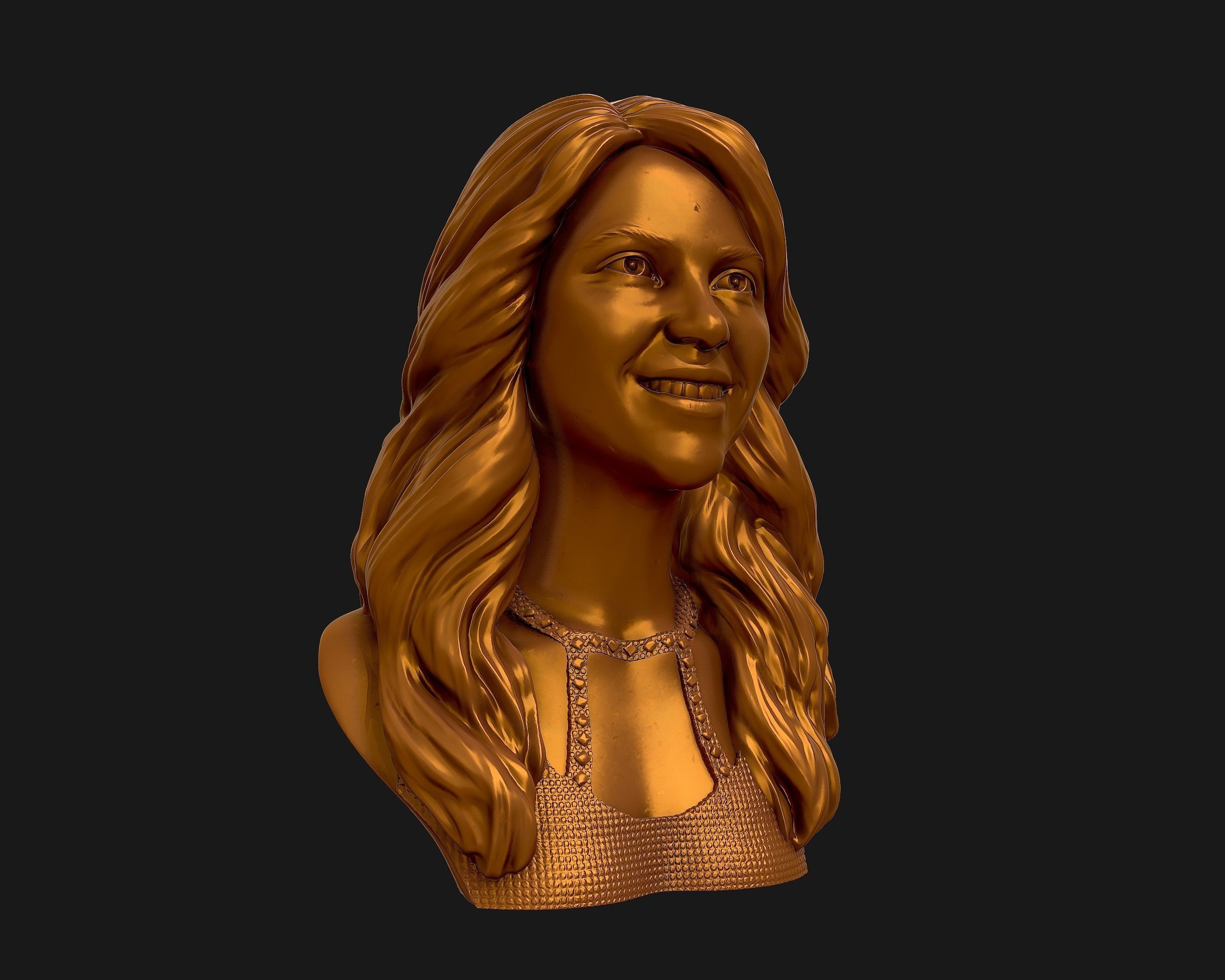 Shakira  3d model sculpture 3D print model_25