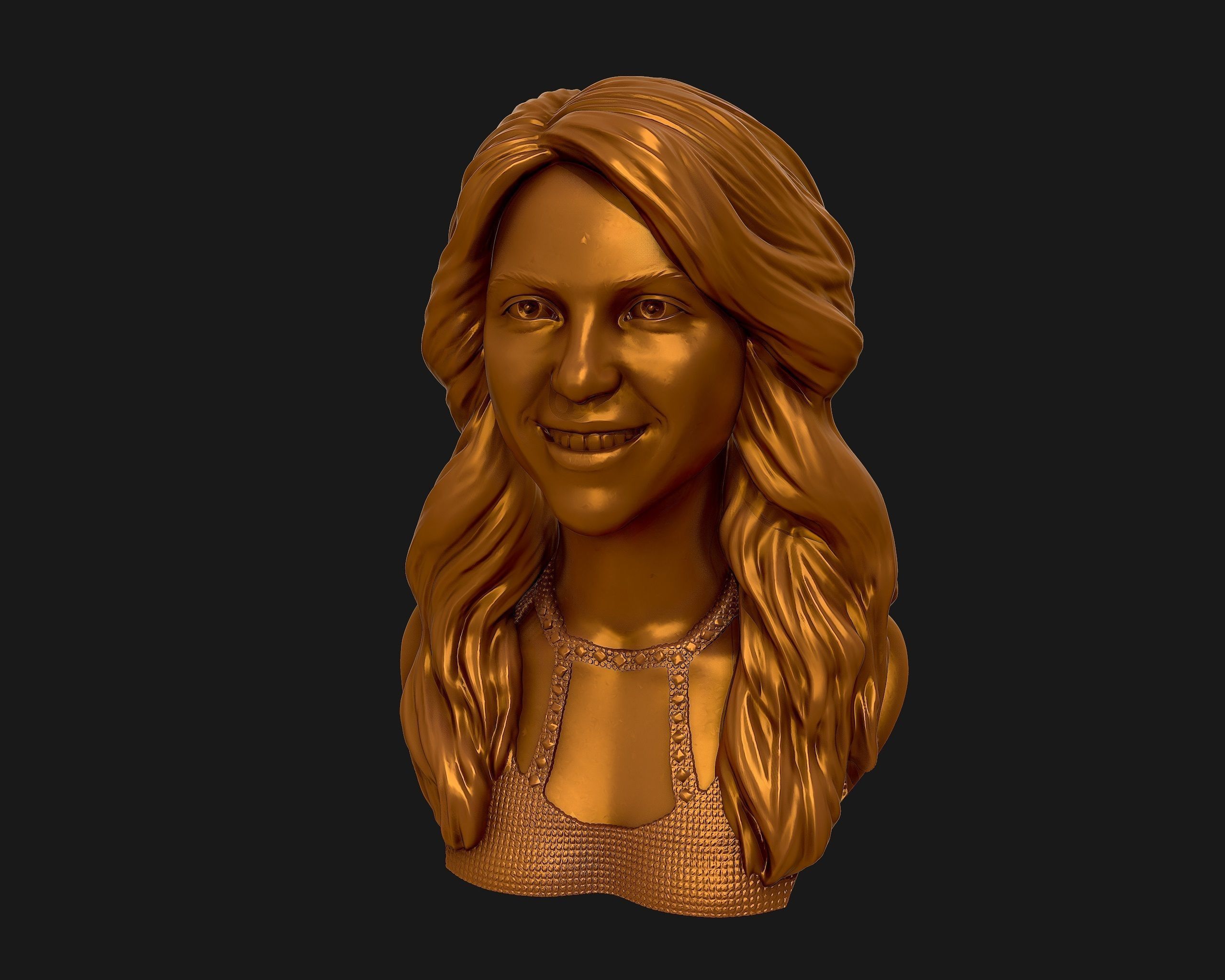 Shakira  3d model sculpture 3D print model_23