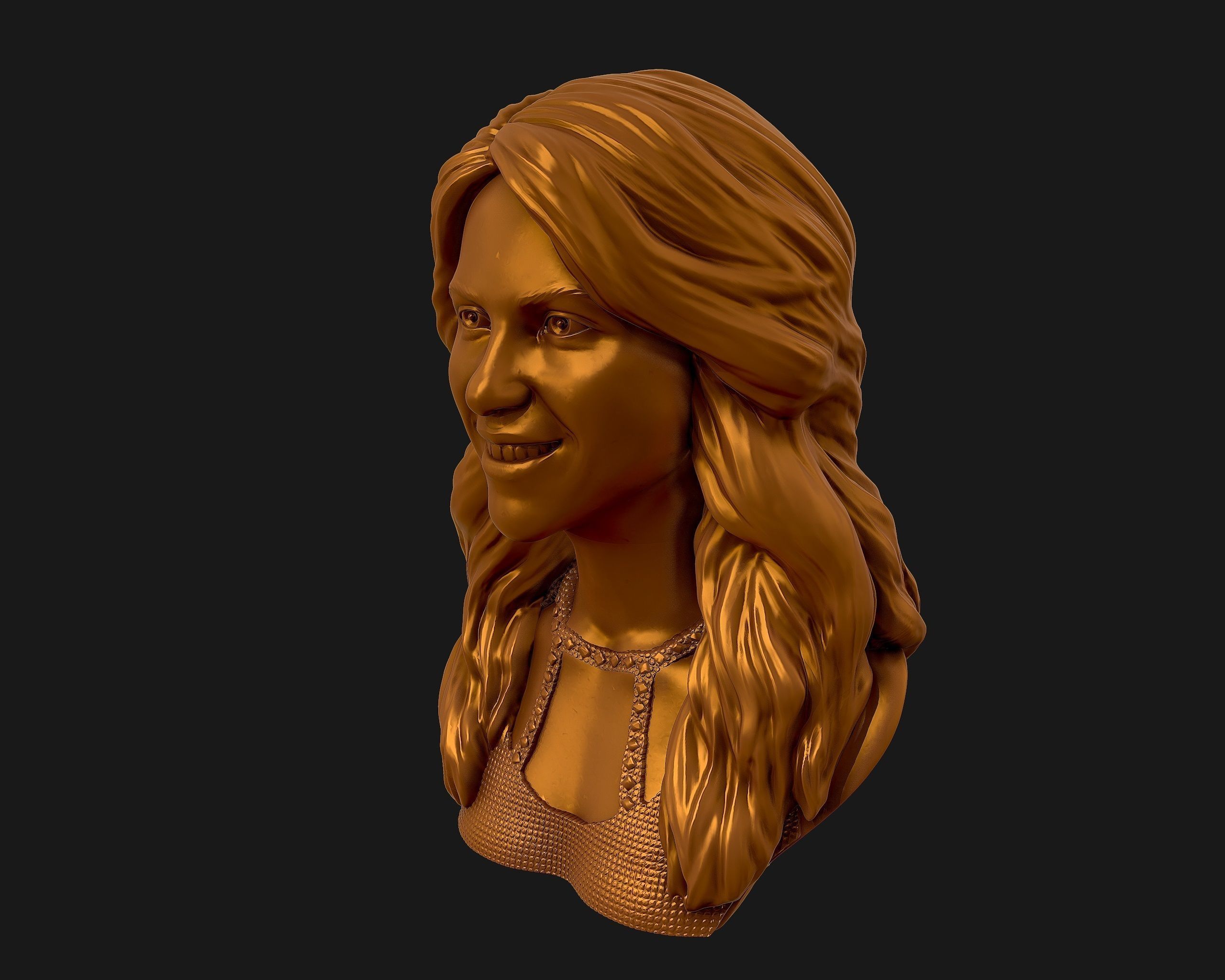 Shakira  3d model sculpture 3D print model_21