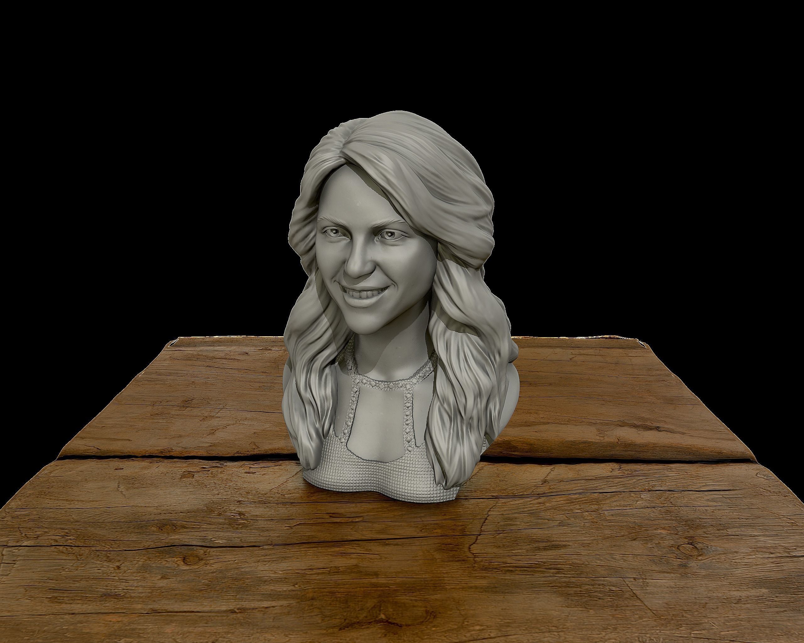 Shakira  3d model sculpture 3D print model_7