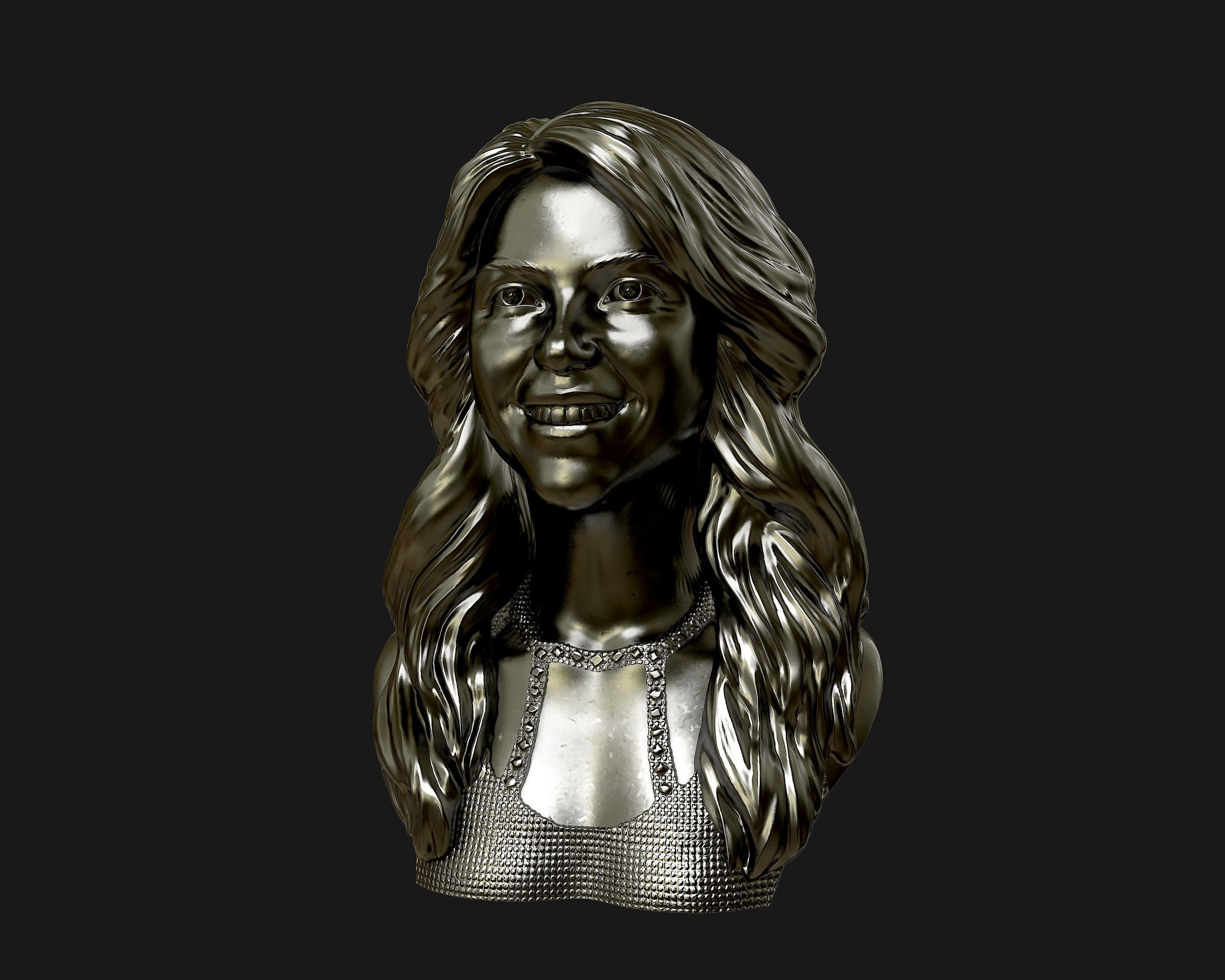 Shakira  3d model sculpture 3D print model_15