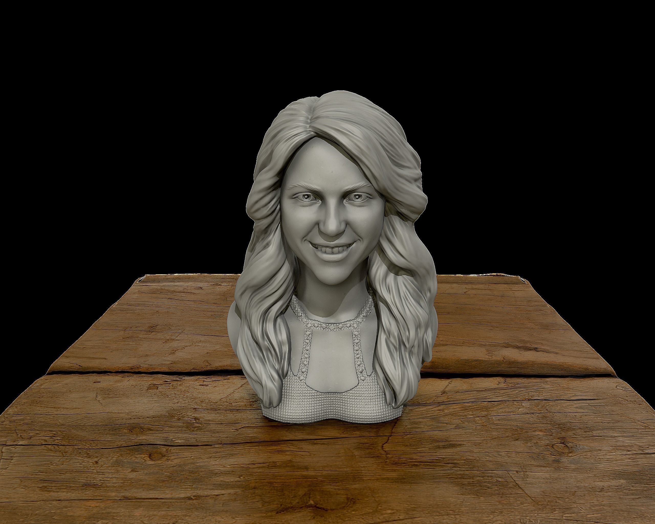 Shakira  3d model sculpture 3D print model_5