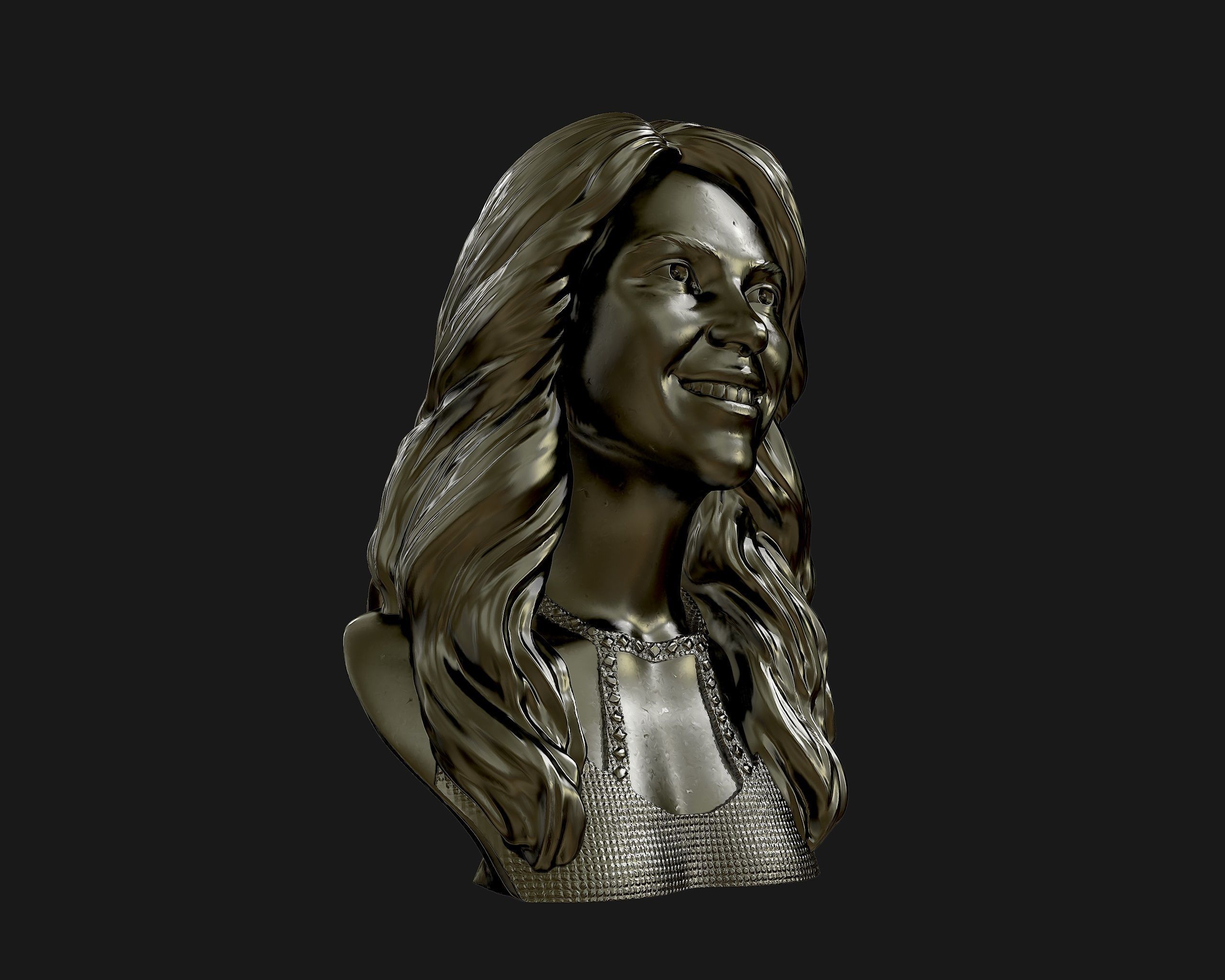 Shakira  3d model sculpture 3D print model_11