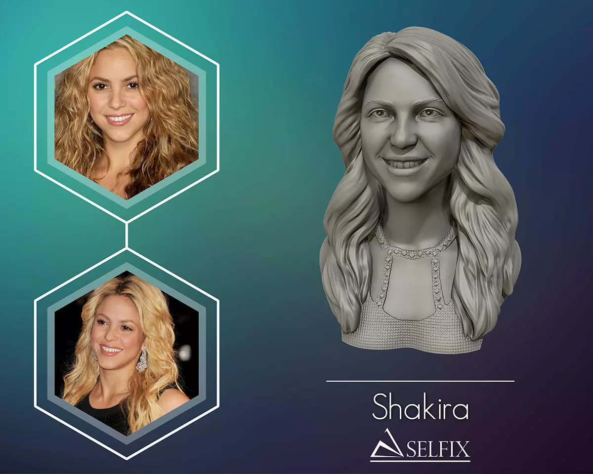 Shakira  3d model sculpture 3D print model_0