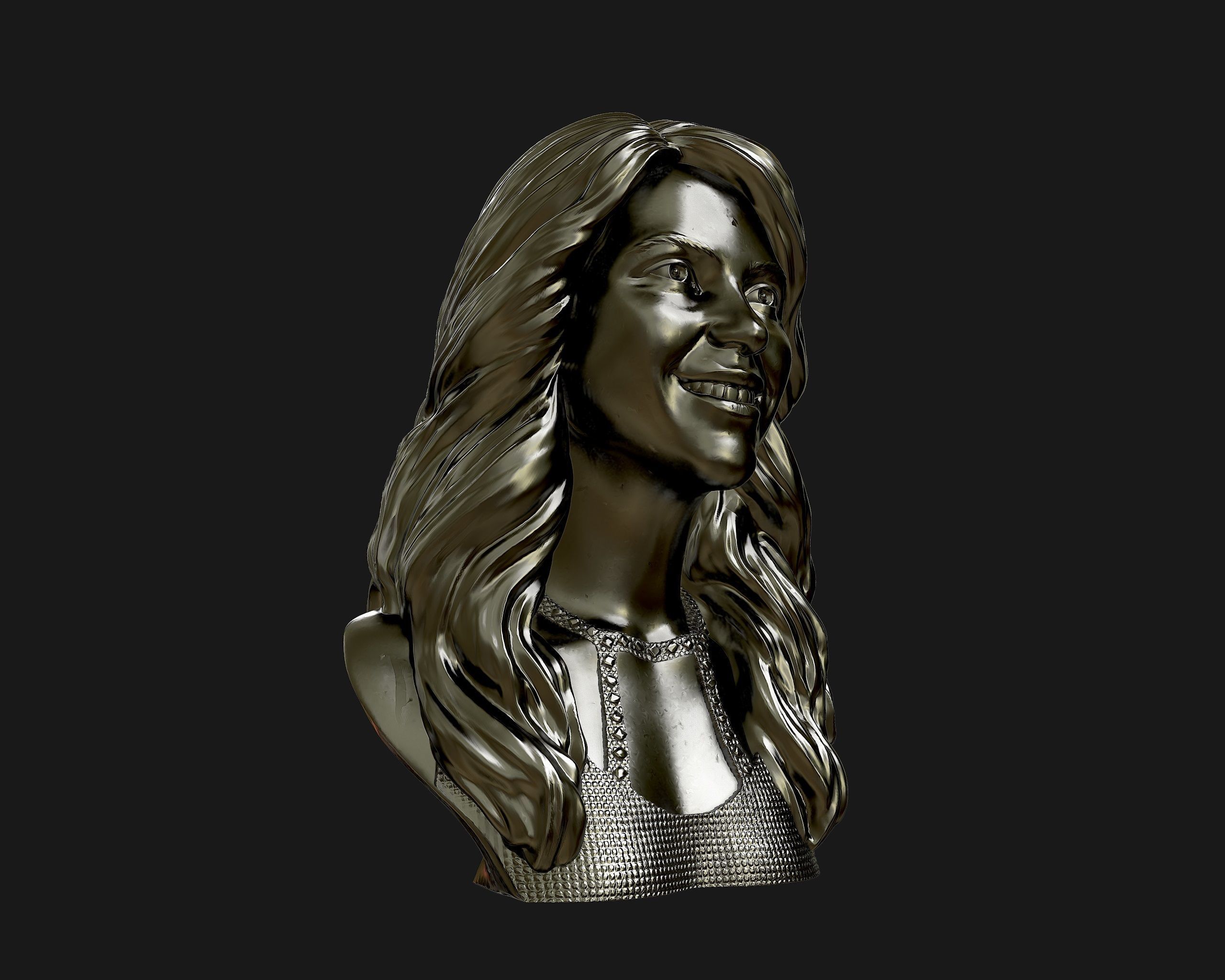 Shakira  3d model sculpture 3D print model_12