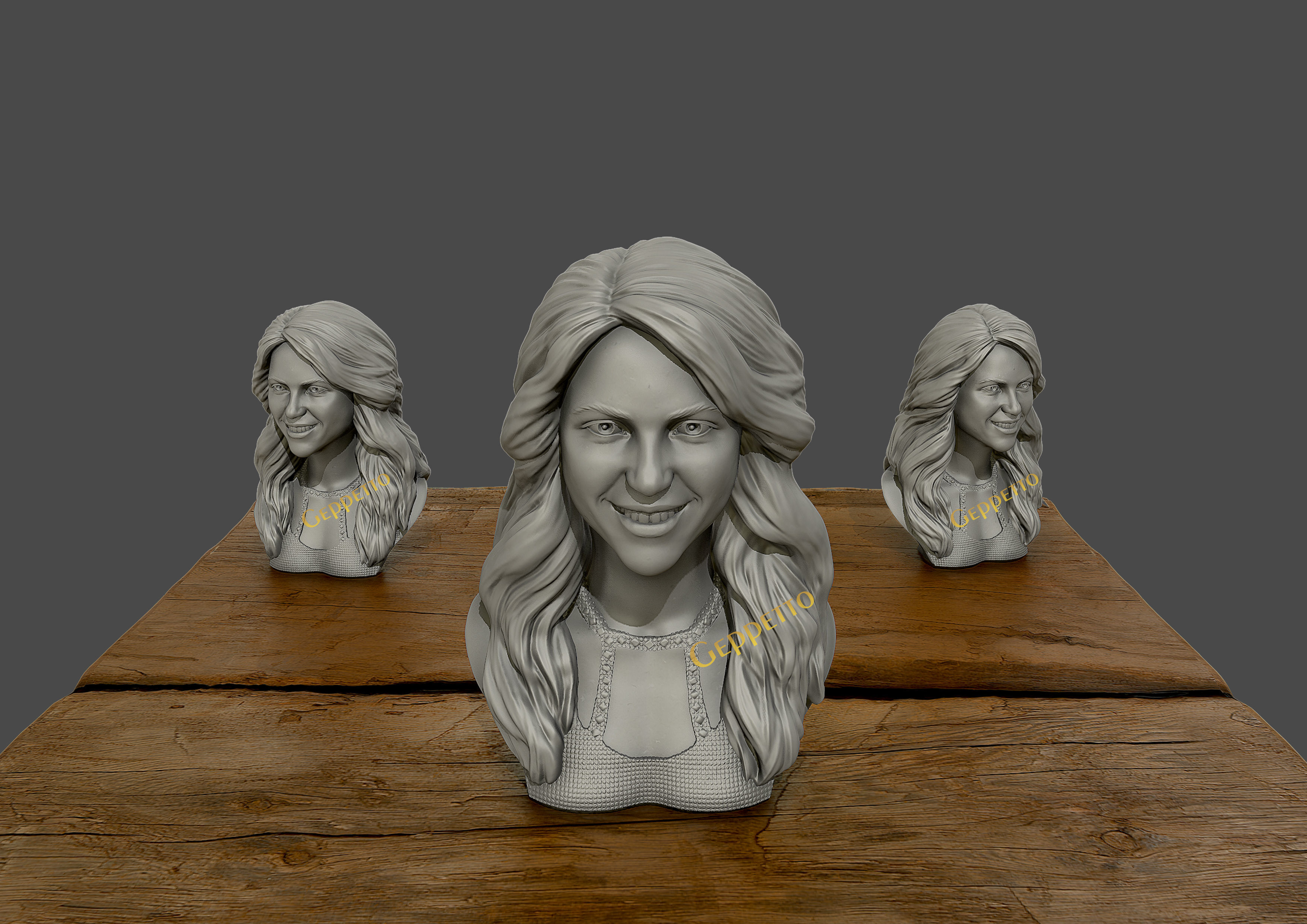 Shakira  3d model sculpture 3D print model_3