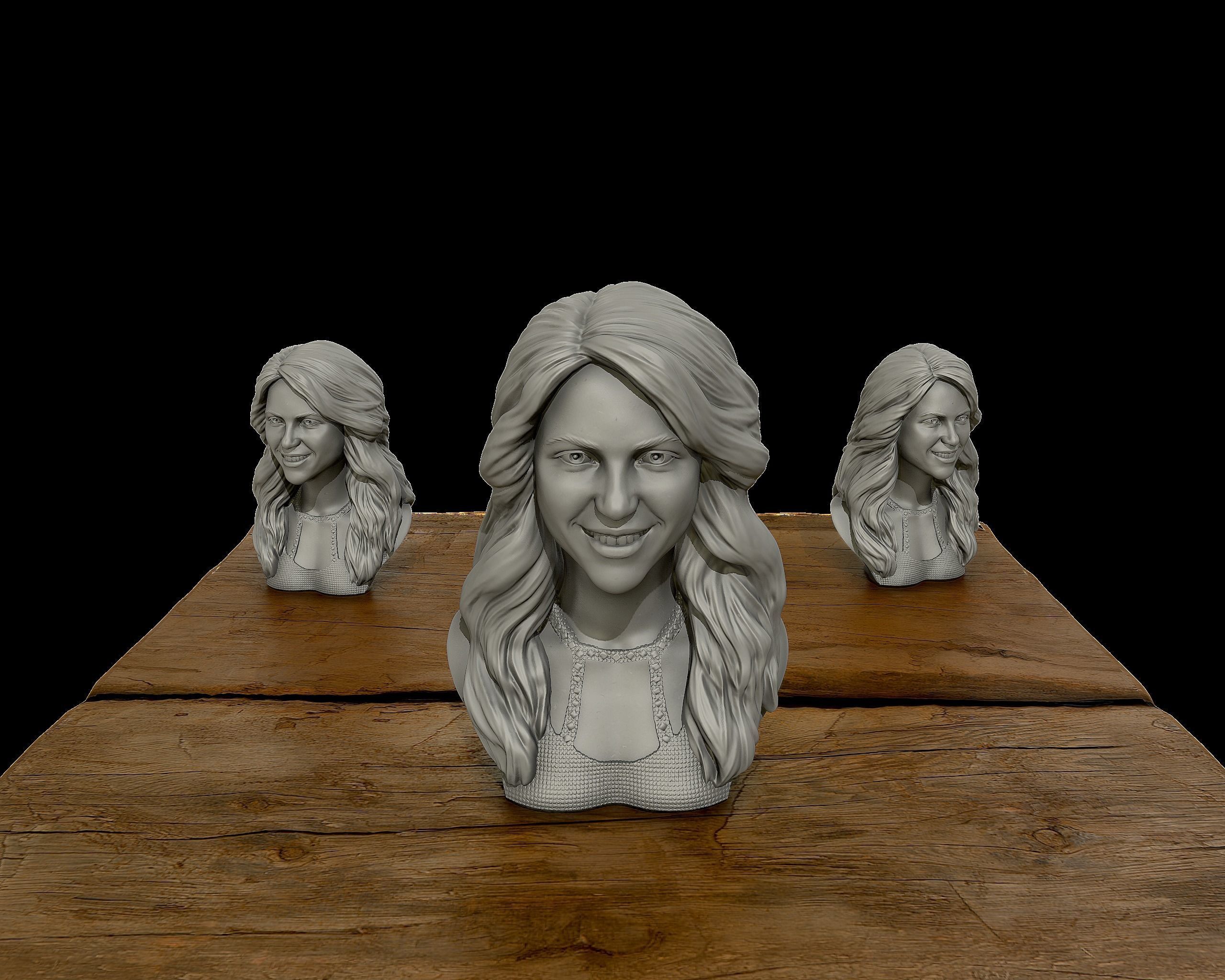 Shakira  3d model sculpture 3D print model_8