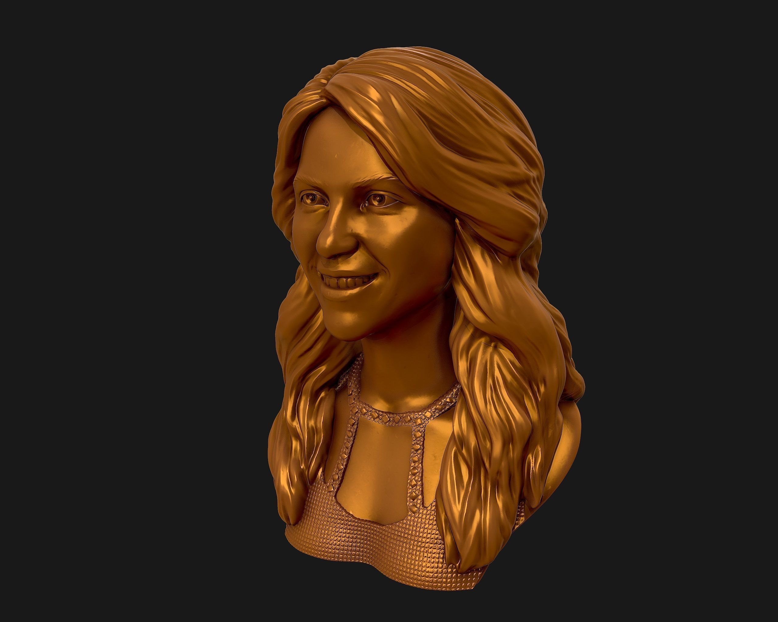 Shakira  3d model sculpture 3D print model_22