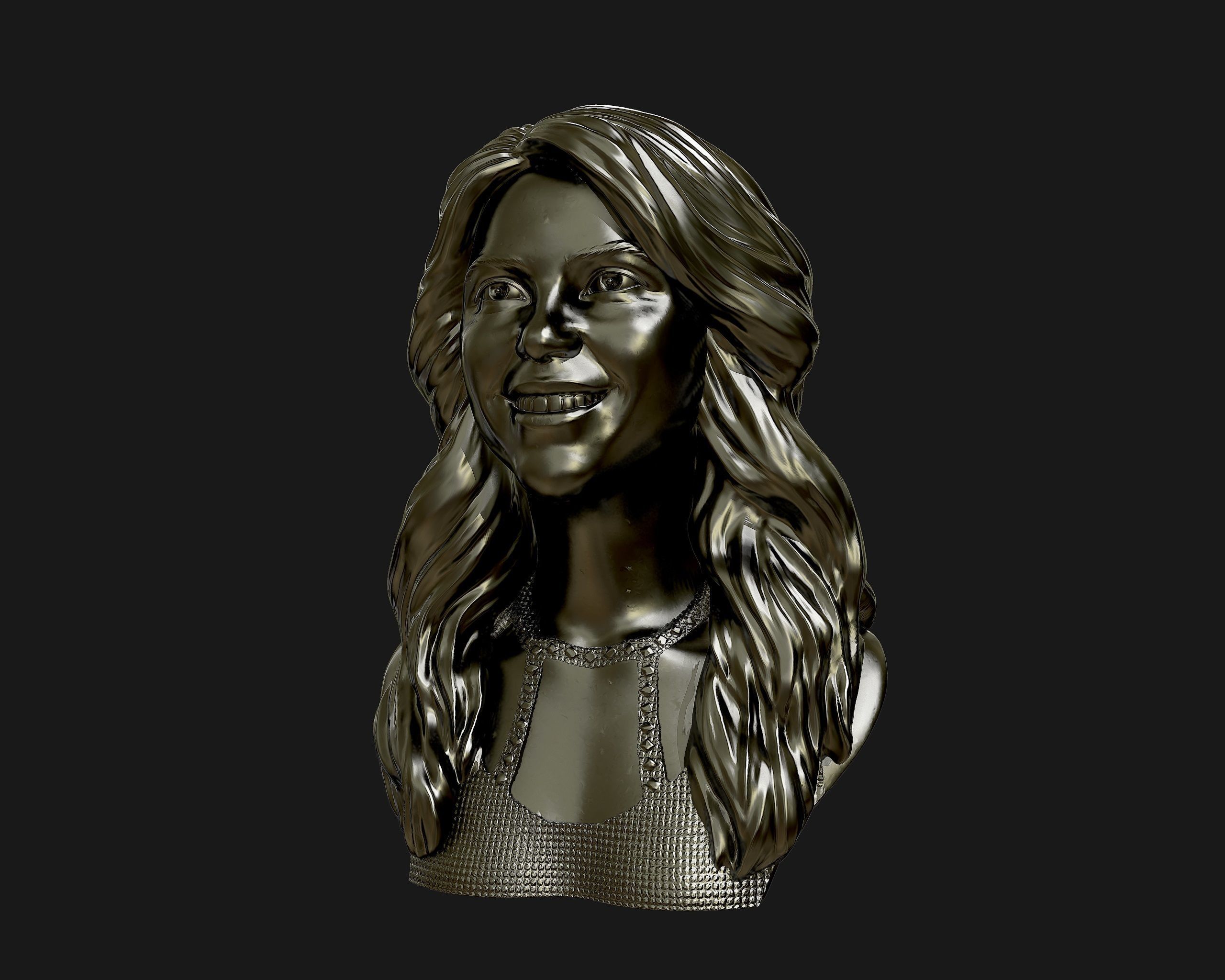 Shakira  3d model sculpture 3D print model_9