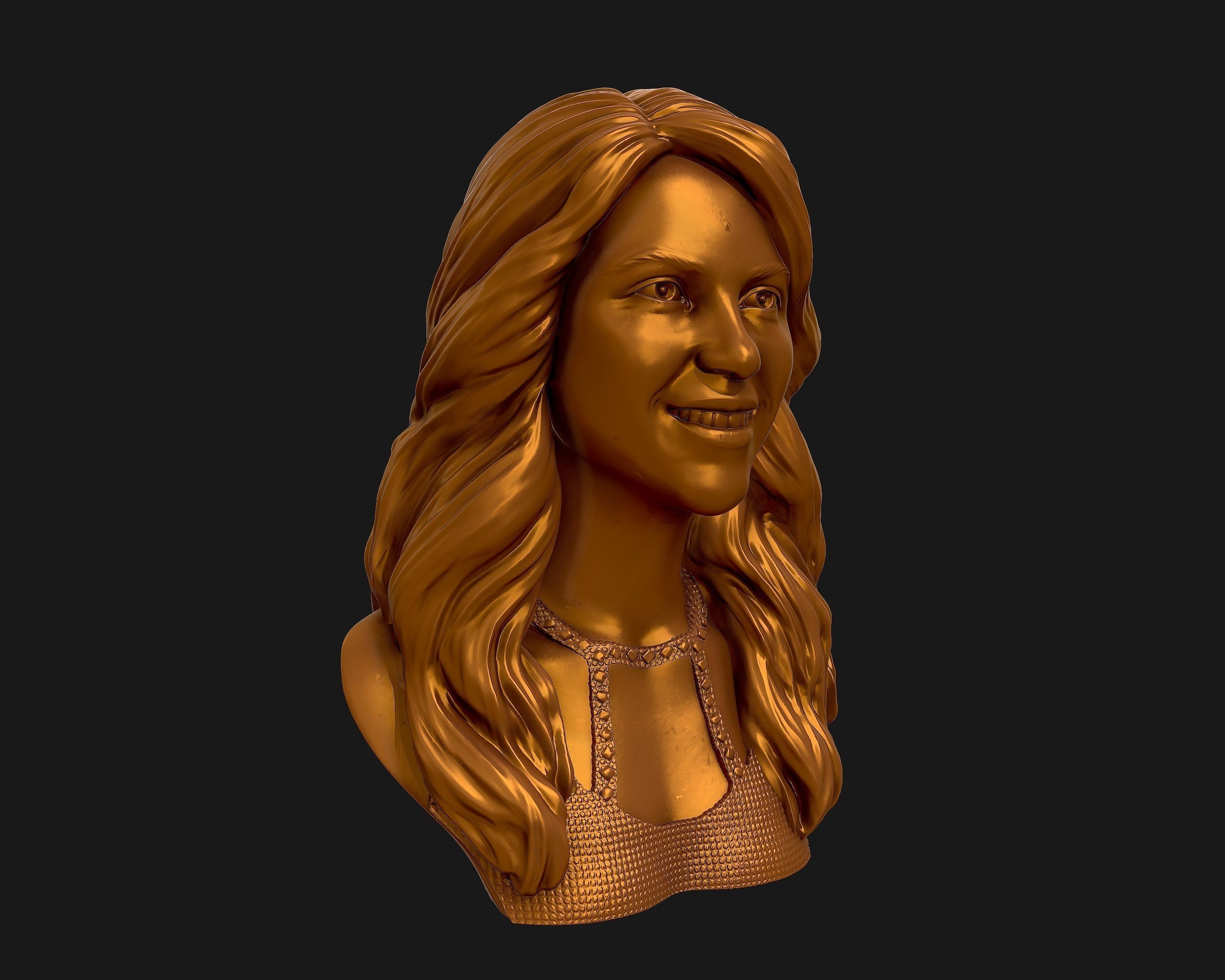 Shakira  3d model sculpture 3D print model_24