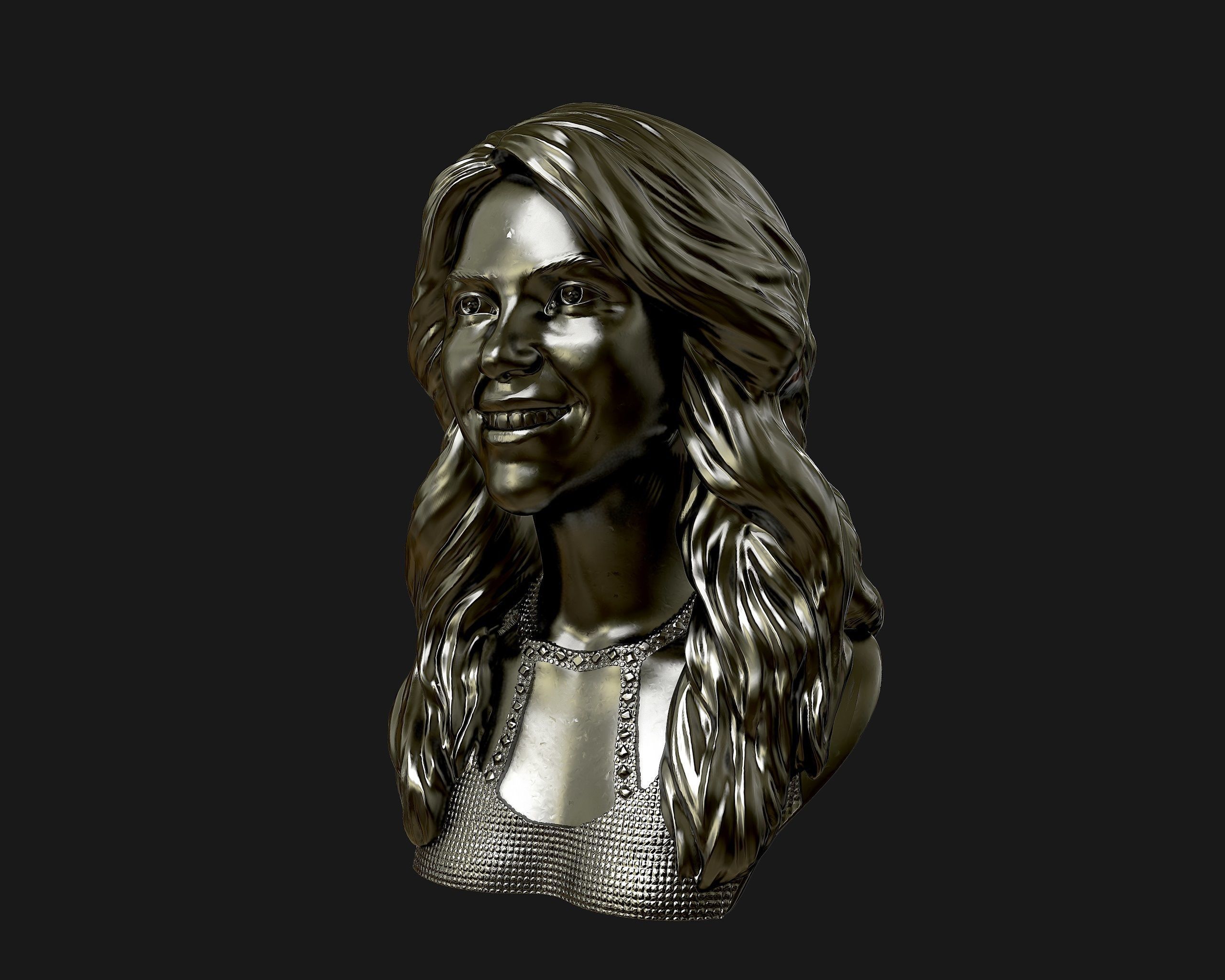 Shakira  3d model sculpture 3D print model_16
