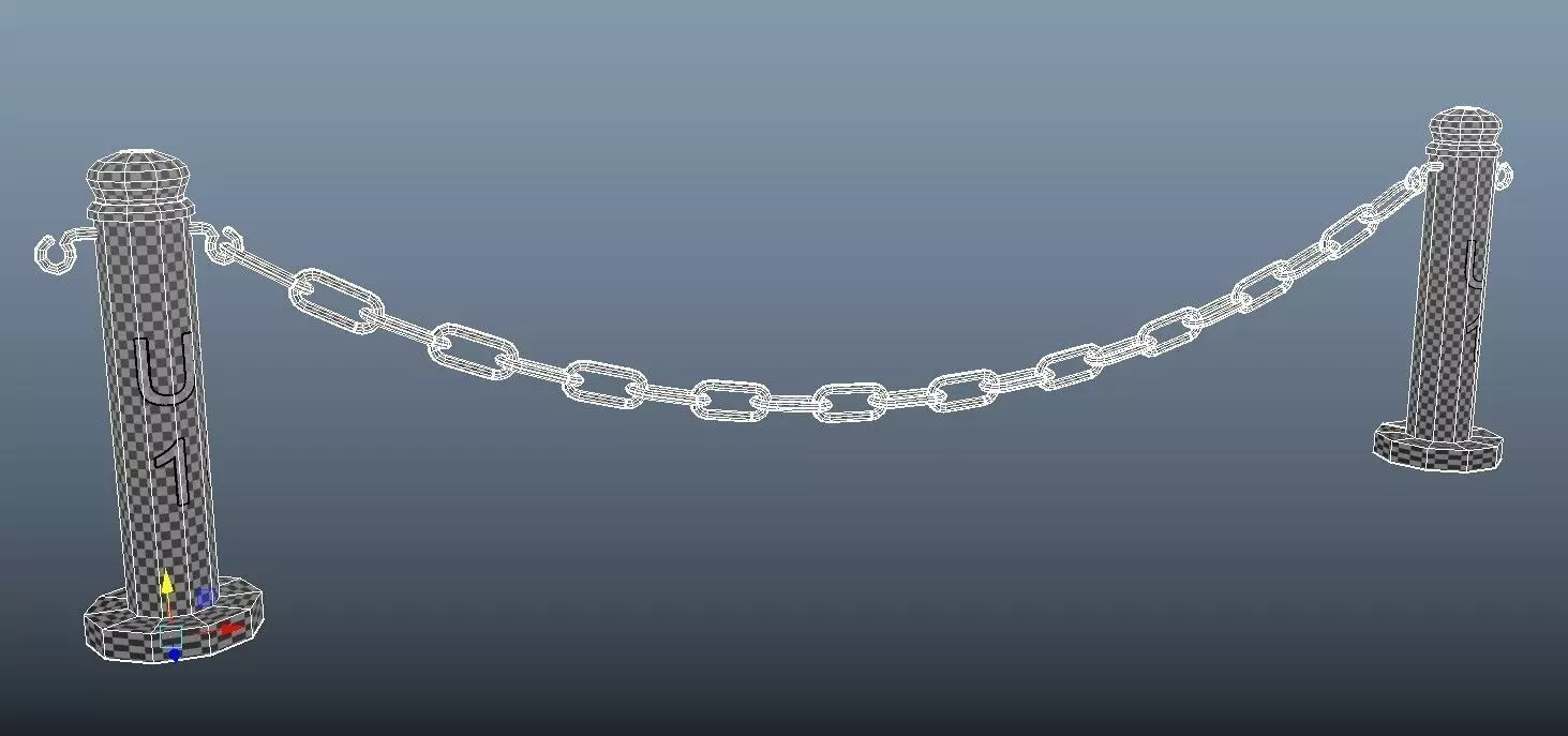 Queue Pole 3D Model Low-poly 3D model_0