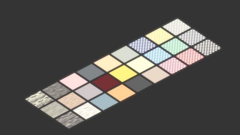 Low Poly Home kitchen with checkered floor Low-poly 3D model_9