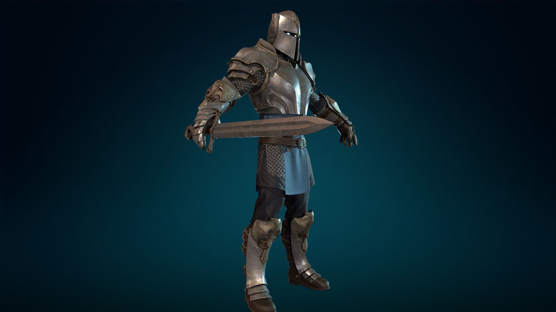 Knight - Rigged - Animated - Game Ready Low-poly 3D model_6