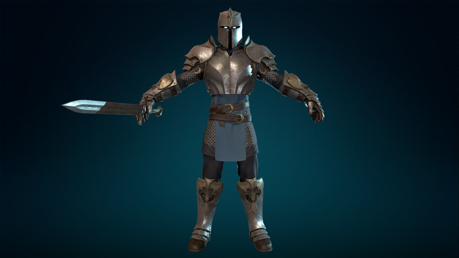 Knight - Rigged - Animated - Game Ready Low-poly 3D model_2