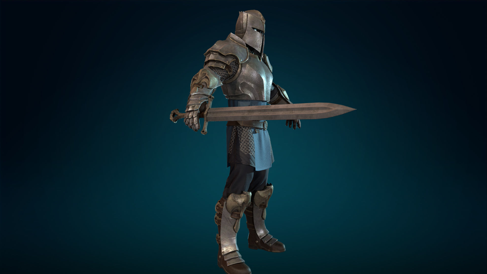 Knight - Rigged - Animated - Game Ready Low-poly 3D model_7
