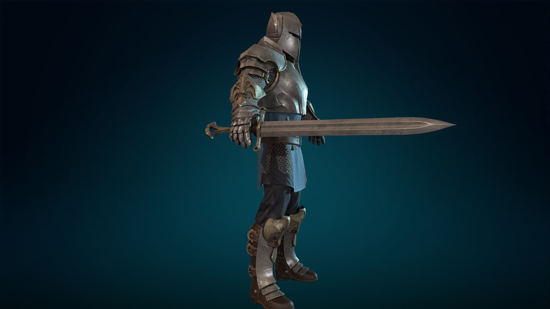 Knight - Rigged - Animated - Game Ready Low-poly 3D model_8